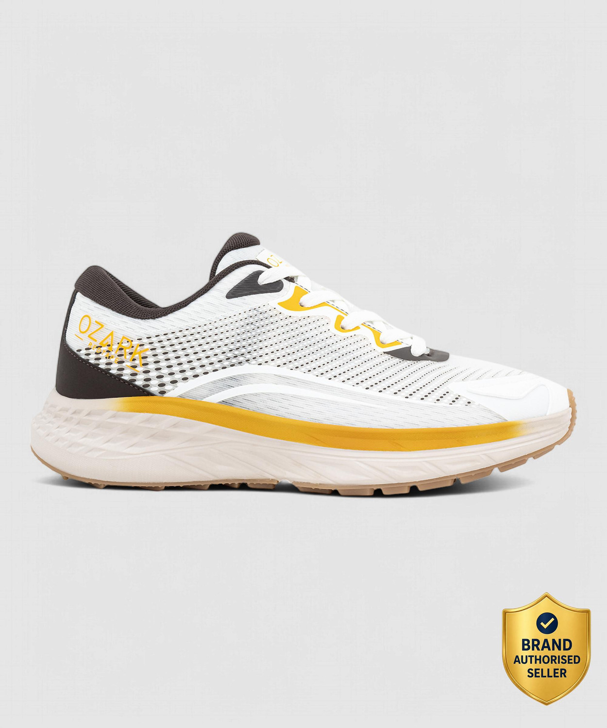 RED TAPE Ozark Outdoor Shoes for Men | Trail Running Shoes | Cultured Round-Toe Shape Running Shoes For Men (White, Brown , 7) - Image 1