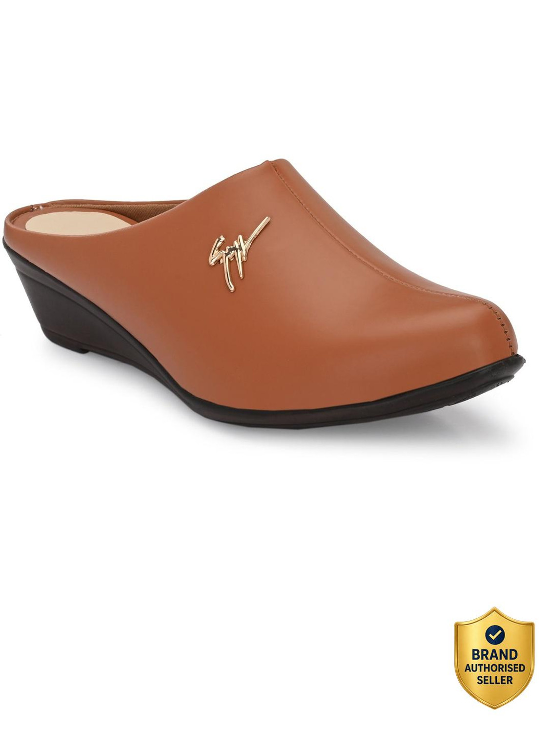 Image of FOOTLOOSE Women Flats Comfortable Slip On Backless Pointed Toe Mules Shoes Casuals For Women (Tan , 10)