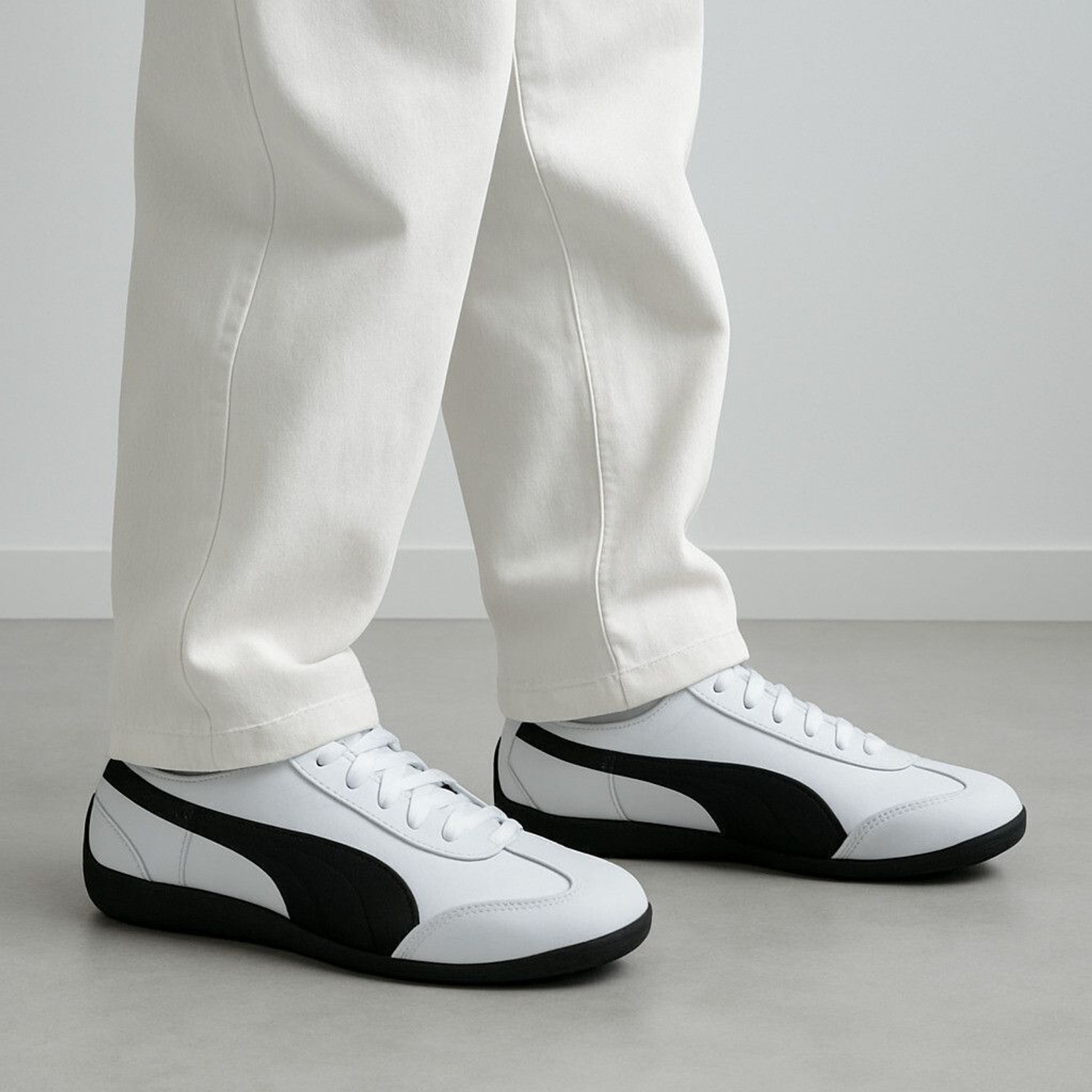 Image of SS ENTERPRISE New Fashion Outdoor Trendy Lightweight Casual Sneakers For Men (White , 9)