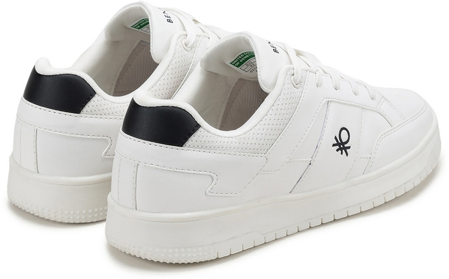 Image of United Colors of Benetton Perforations Lace-Up Sneakers Sneakers For Men (White , 10)