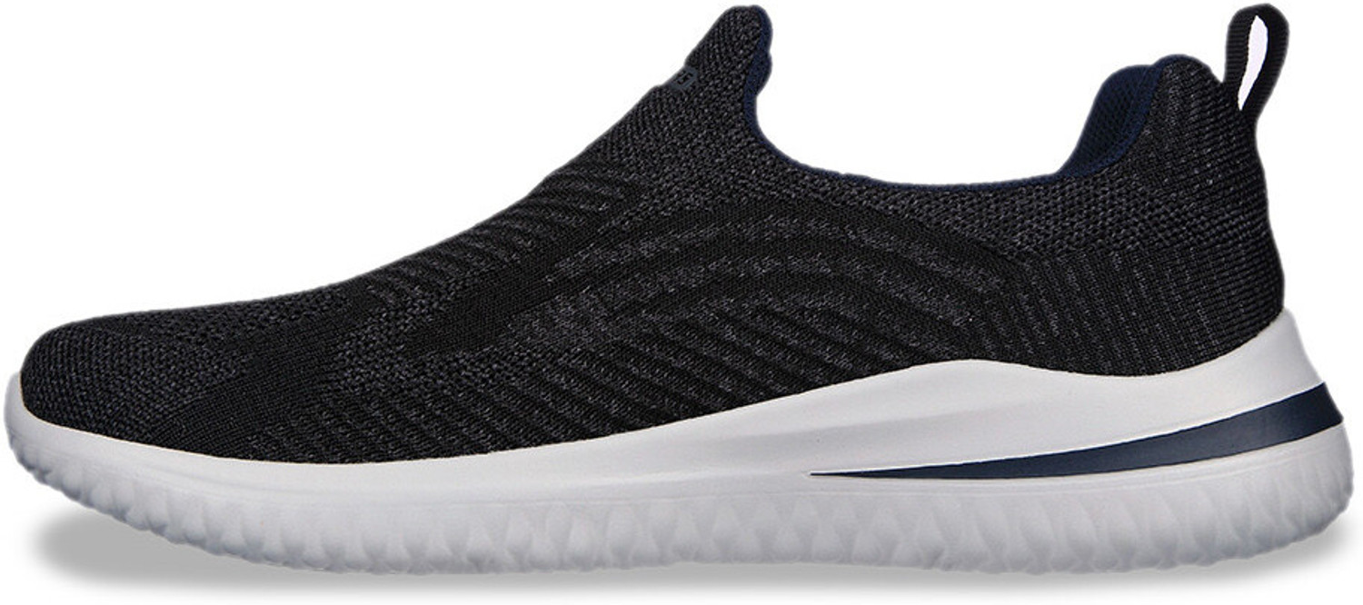 Image of Skechers DELSON 3 Men Textured Round Toe Slip On Casual Sneakers Casuals For Men (Black , 12)