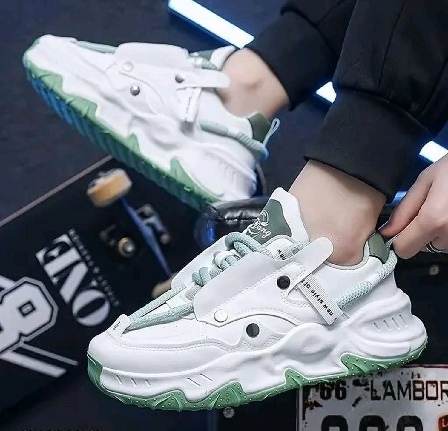 Image of ZACIO Premium Gym,Sports,Training,Stylish With Extra Comfort Running Sneakers For Unisex (White , 7.5)