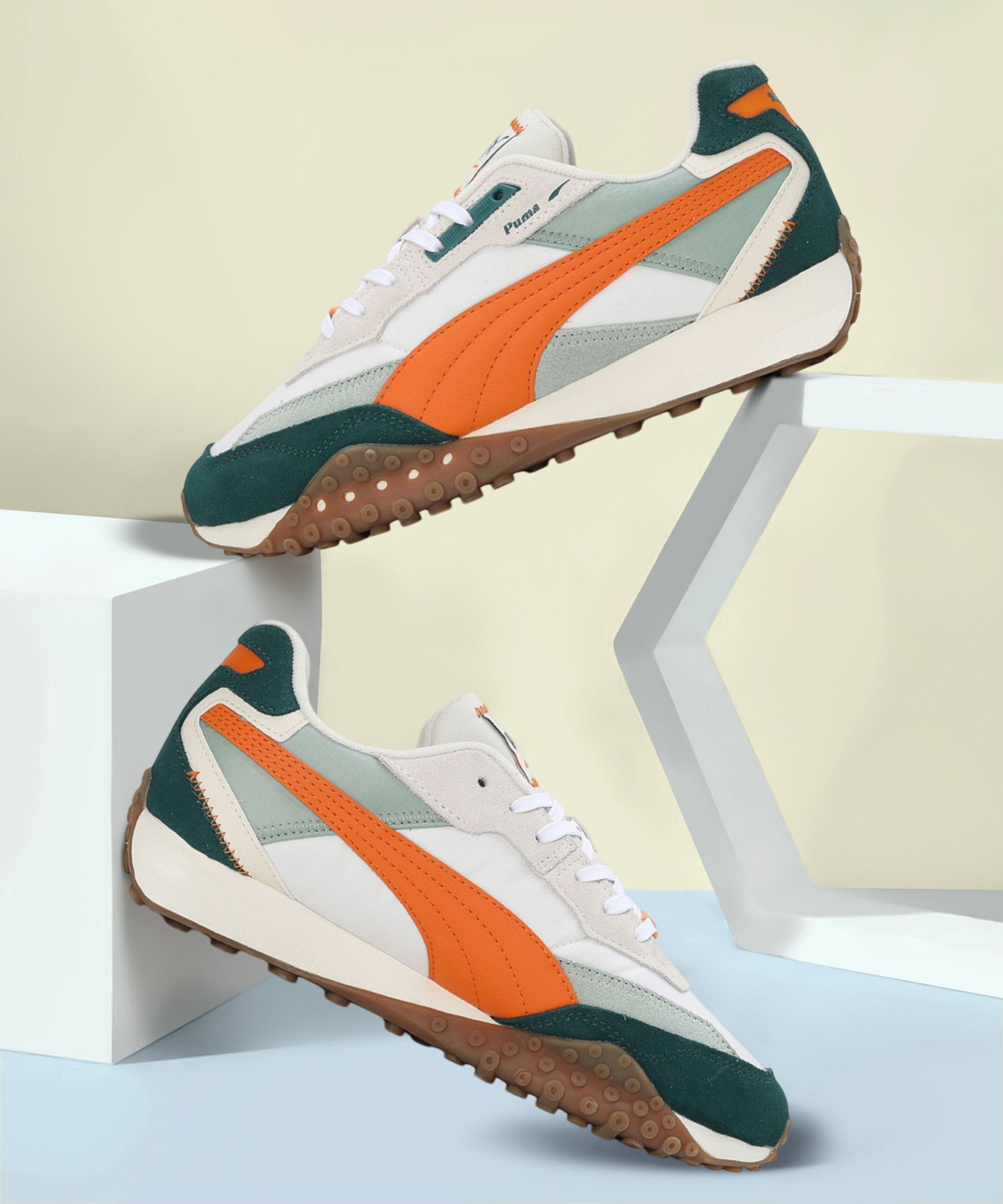 Image of PUMA Blktop Rider Sneakers For Women (White , 4)