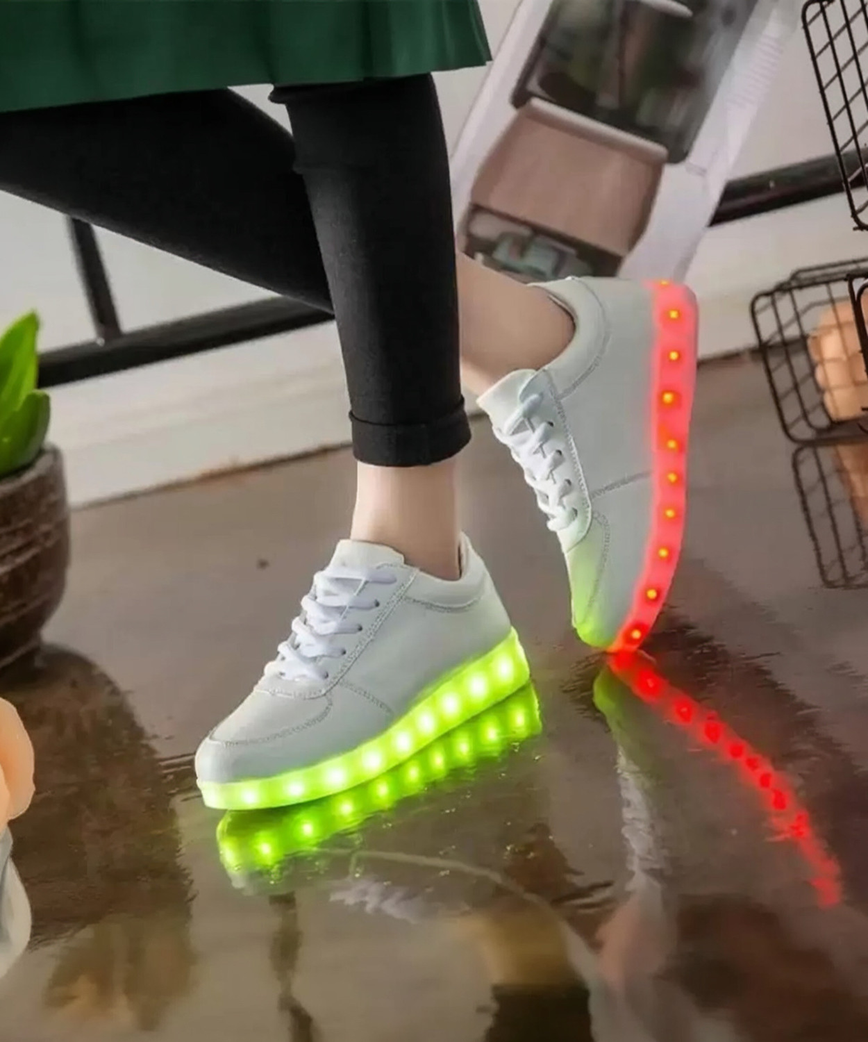 VENDOZ LED Glowing USB Recharging Multicolor Sneakers - Image 1