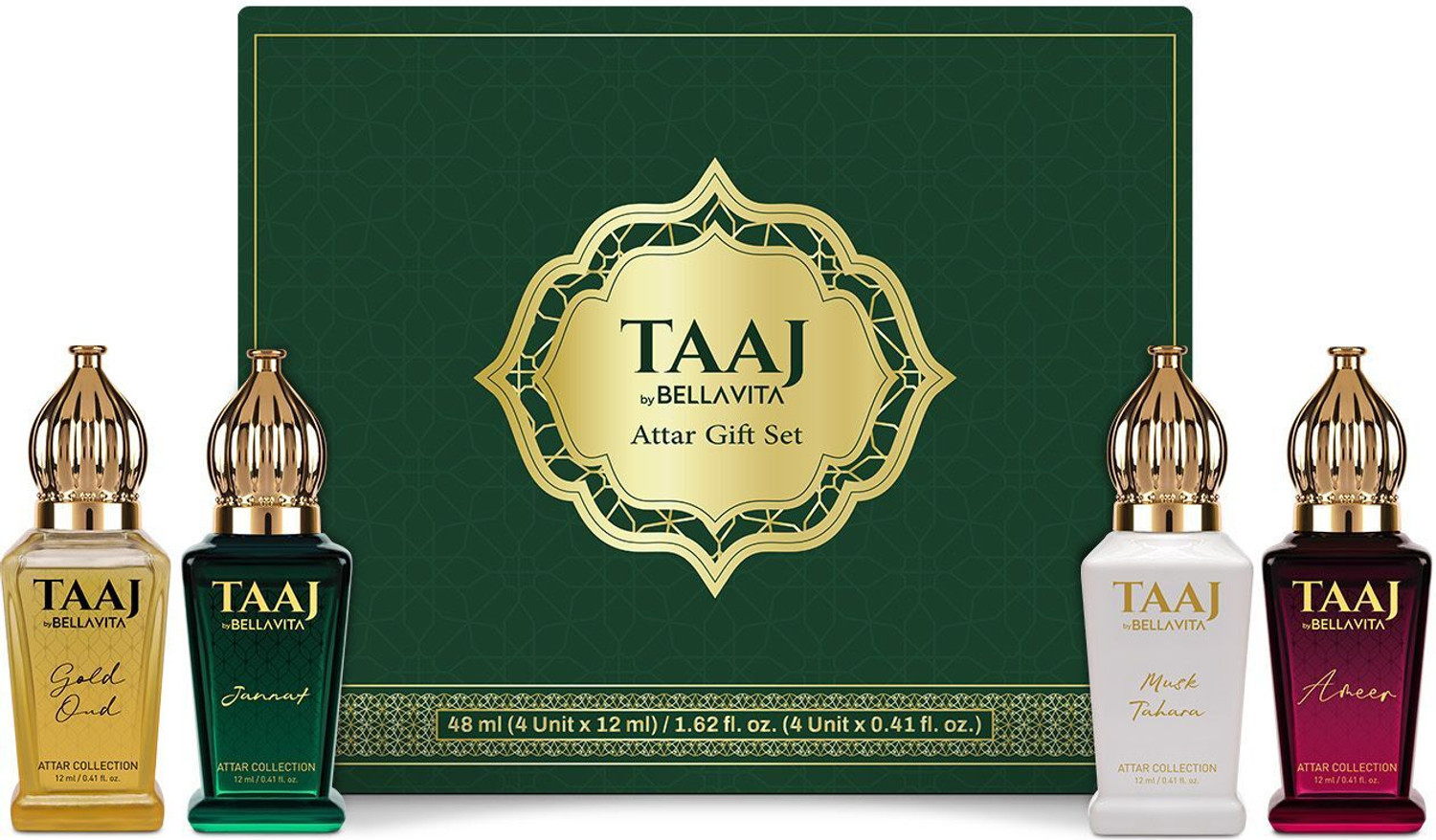 BELLAVITA TAAJ Attar Gift Set 4X12ML Pack of 4 · 12 ml (48 ml total) - Image 5