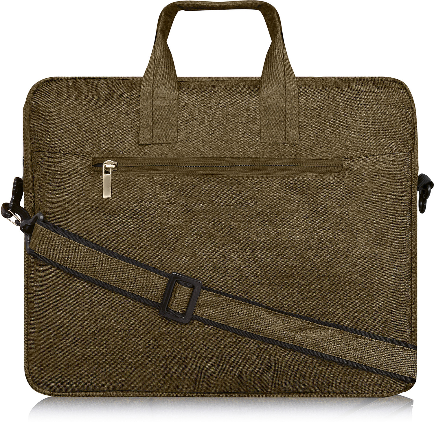 Image of Kedar Enterprise Khaki & Black Color Faux Leather 10L Office Laptop Bag For Men KD-BG52 Waterproof Messenger Bag (Mustard, 10 L)
