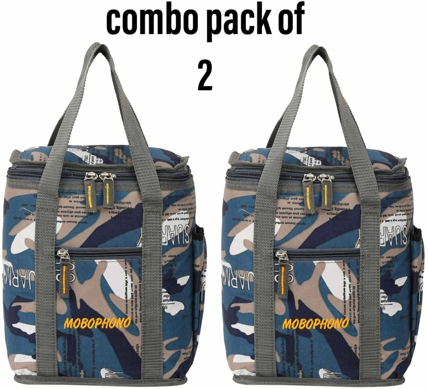 mobophono Combo pack 2 Lunch Bag Tiffin Bag For School , Office and Travel Carry...