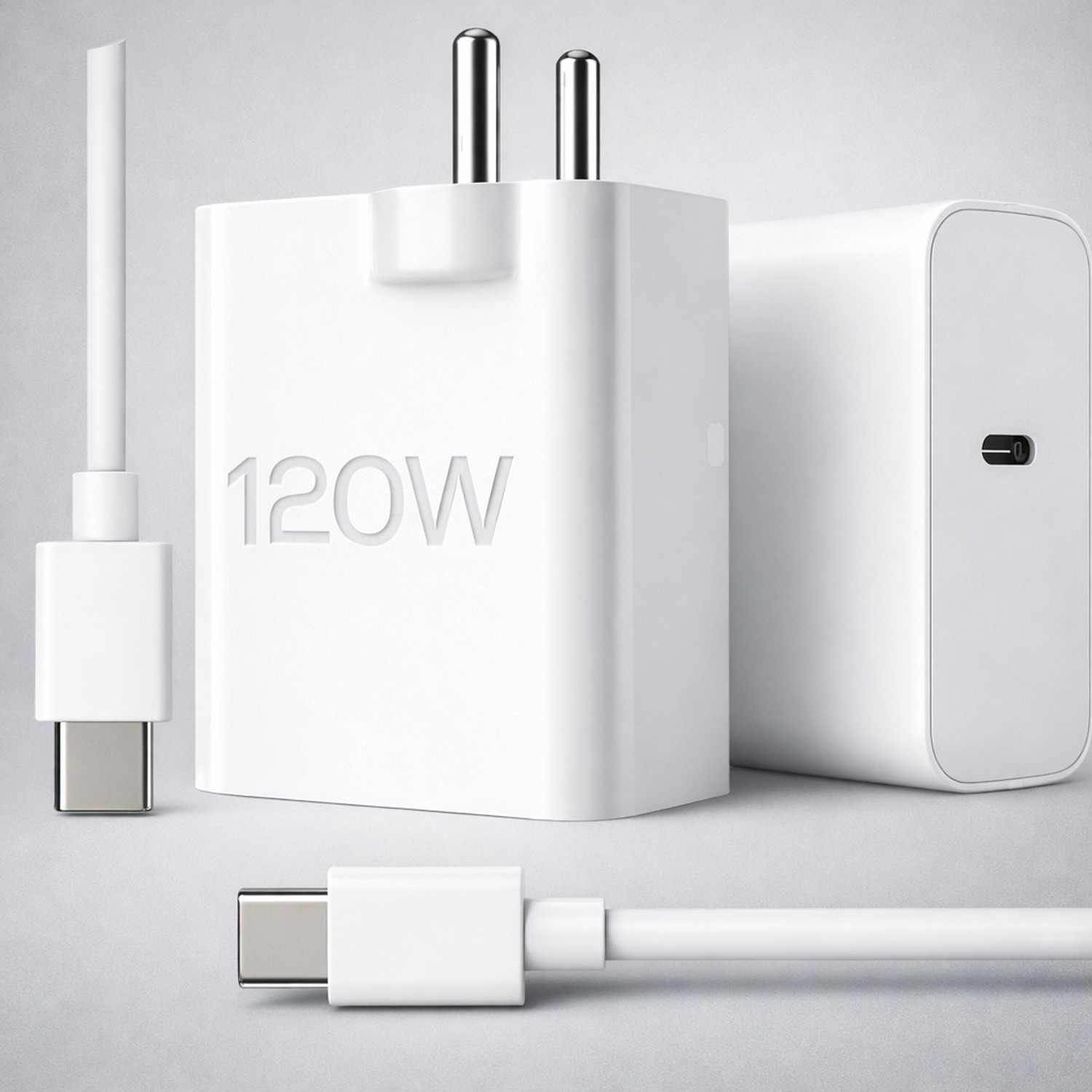 Image of shopbucket 120 W Quick Charge 6 A Wall Charger for Mobile with Detachable Cable (White, Cable Included)