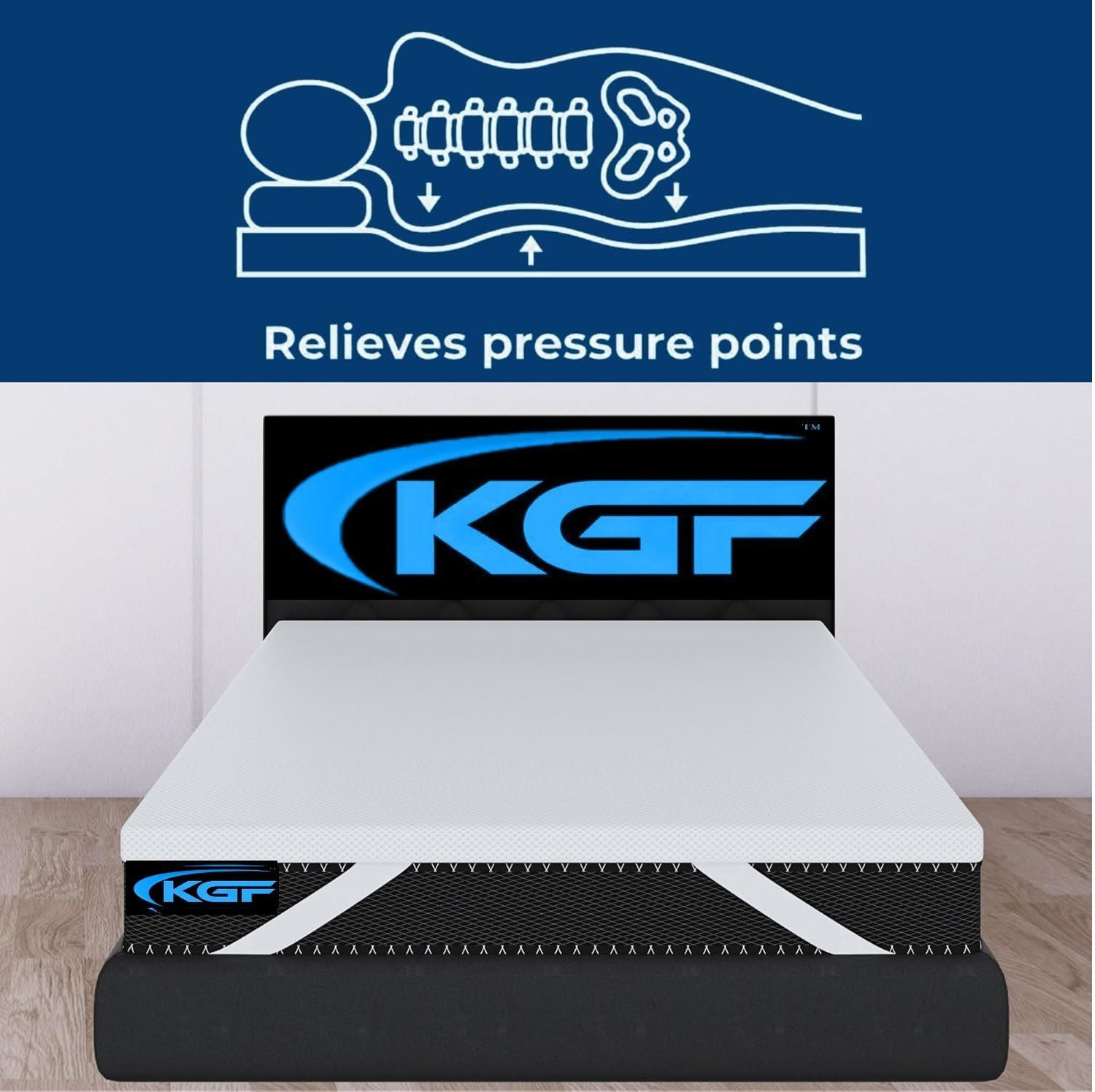 Image of KGFM-7348N 6 inch Double Memory Foam Mattress (L x W: 72 inch x 48 inch)