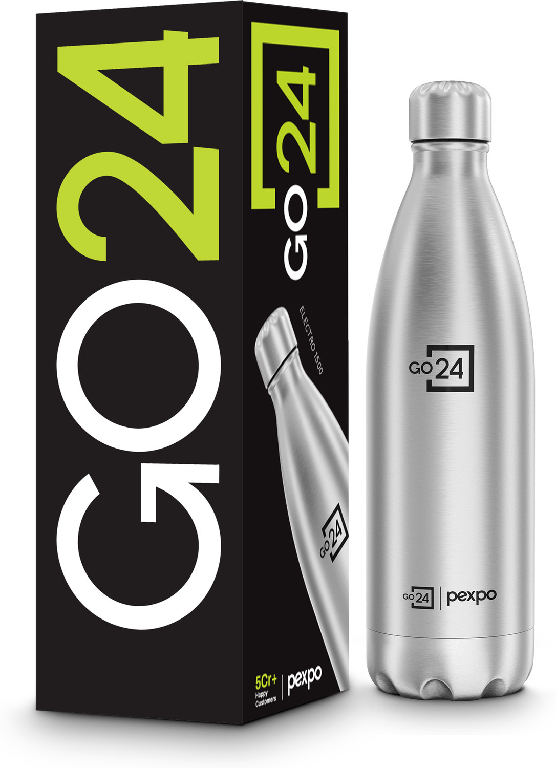 Image of Cello Silver Bottle Swift 1500 ml Stainless Steel Flask (Pack of 1, Steel /Chrome)