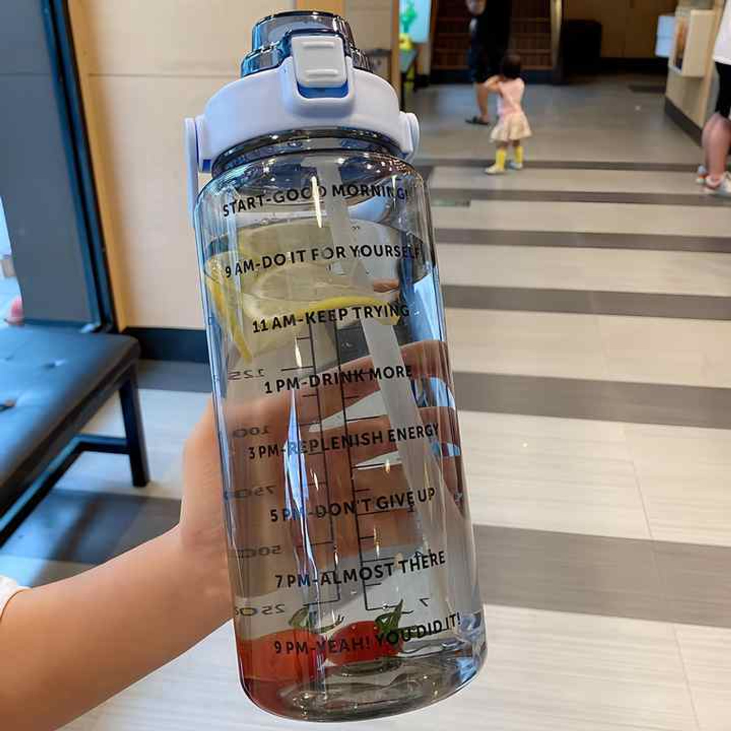 Image of PSA Transparent Motivational Water Bottles 2L 2000 ml Plastic Bottle (Pack of 1, Green)