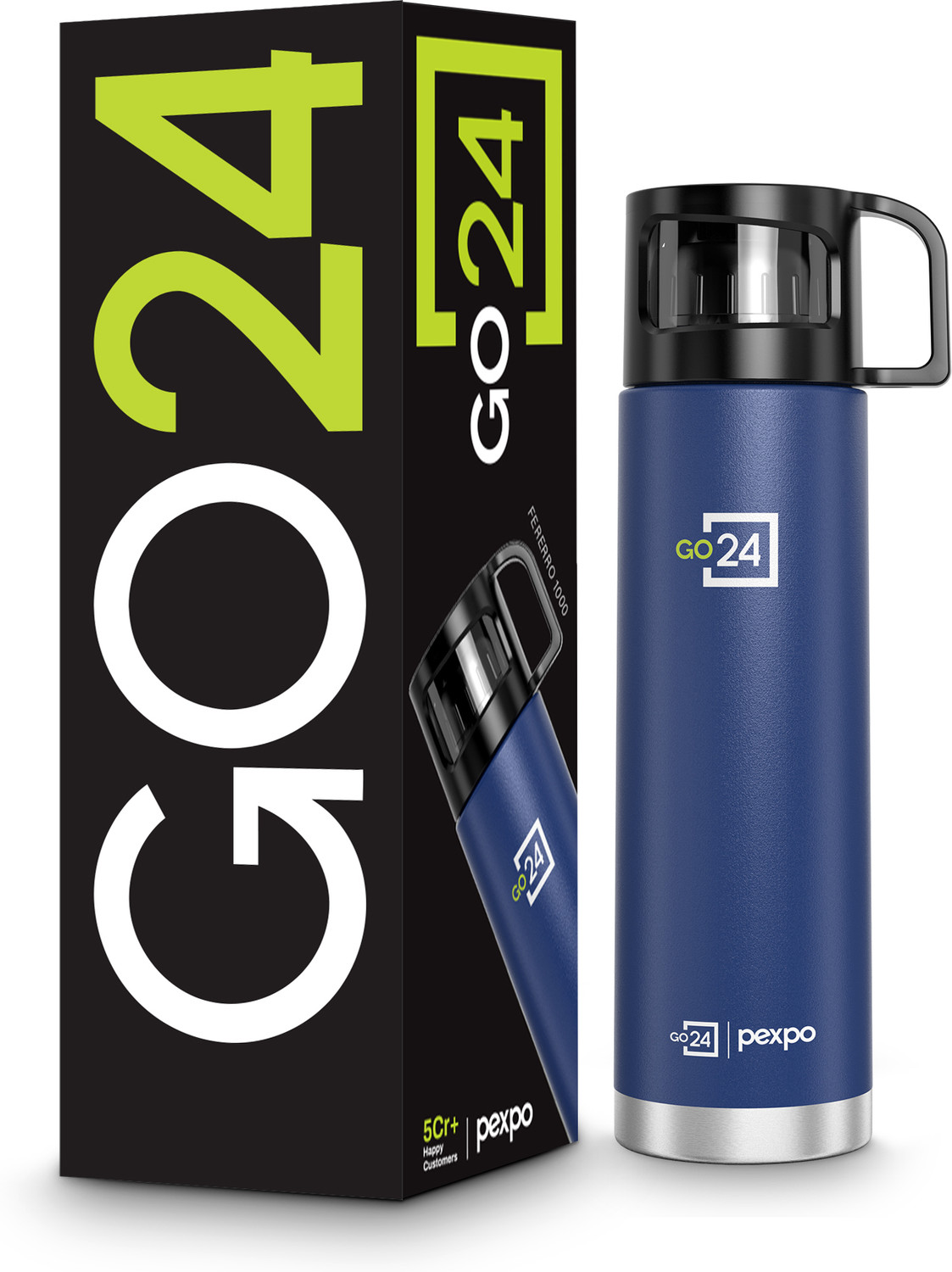 Image of pexpo UMBRO Stainless Steel Leakproof Fridge Water Bottle Home & Kitchen, Office 700 ml Steel Bottle (Pack of 2, Blue)