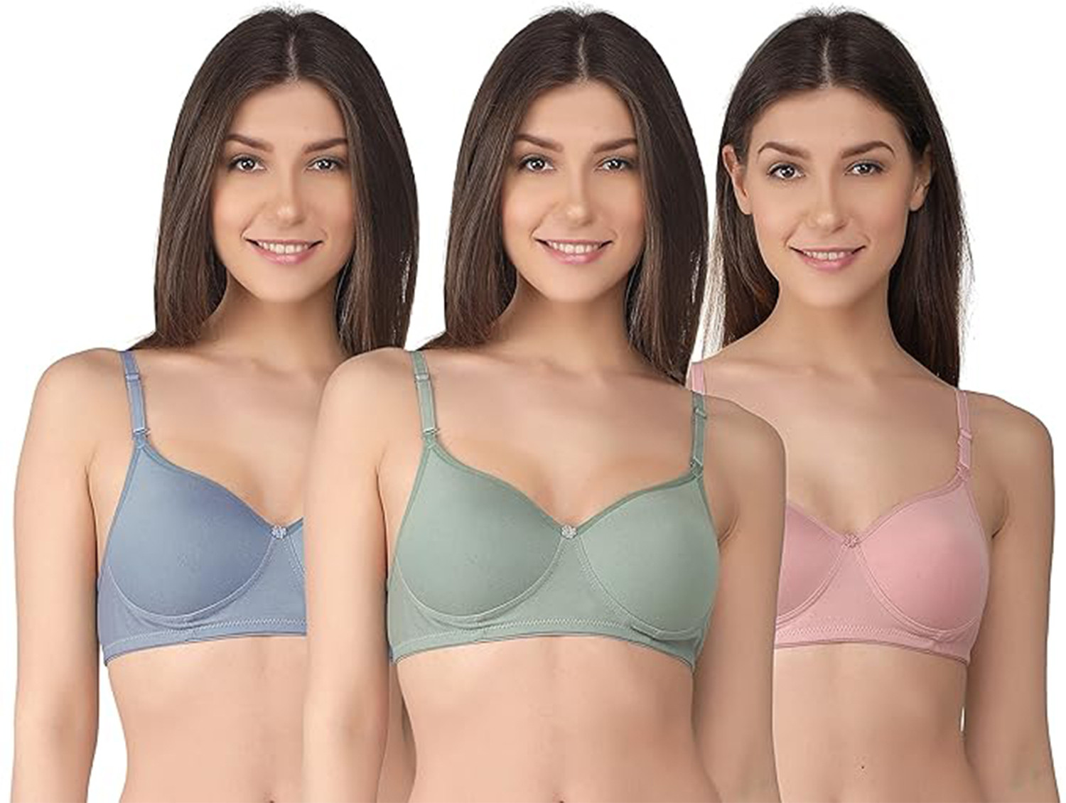 Image of Floret Women T-Shirt Non Padded Bra (Red)