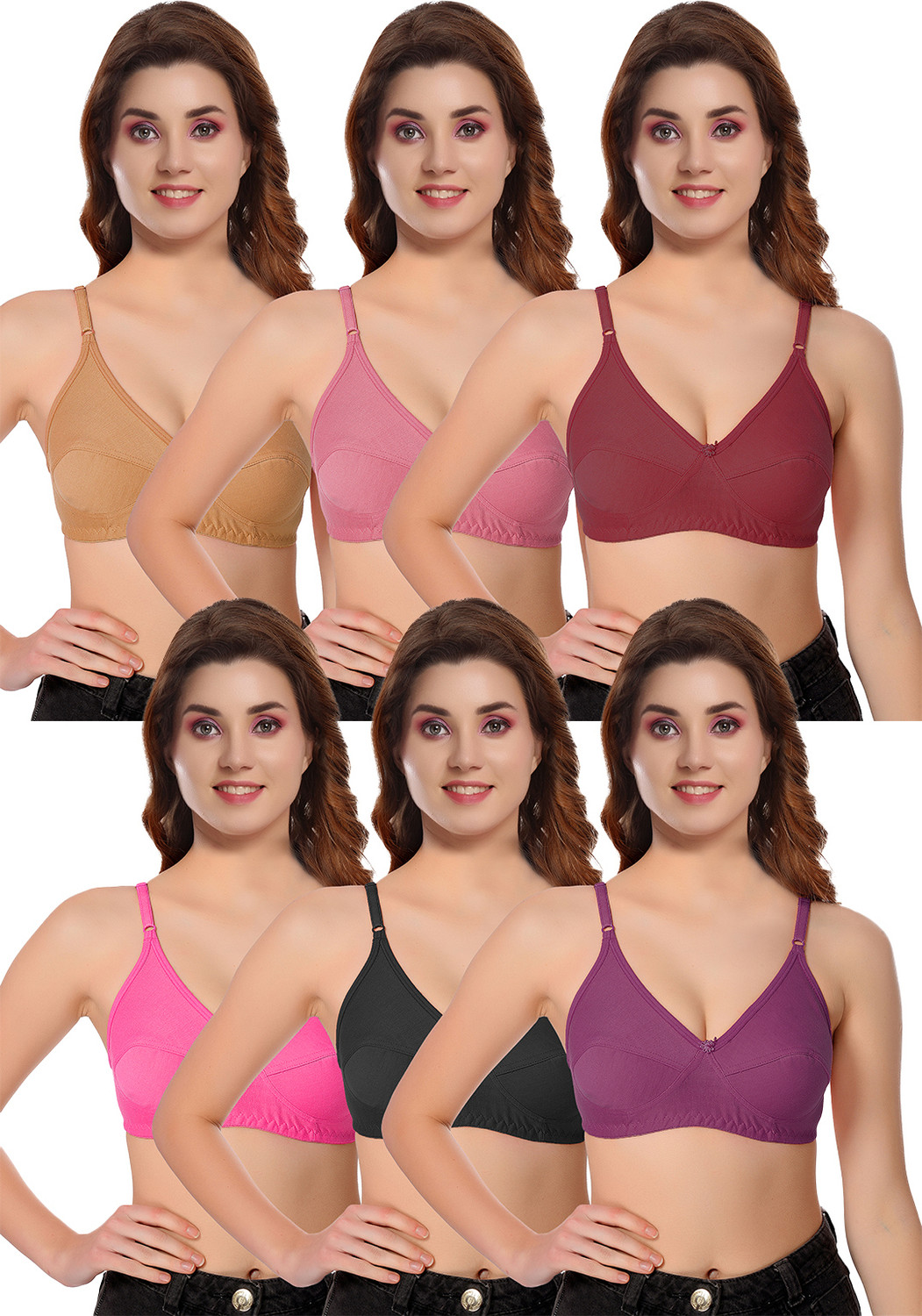 Image of Dig Sel COTTONS Pack of 10 Women Sports Non Padded Bra (Multicolor)