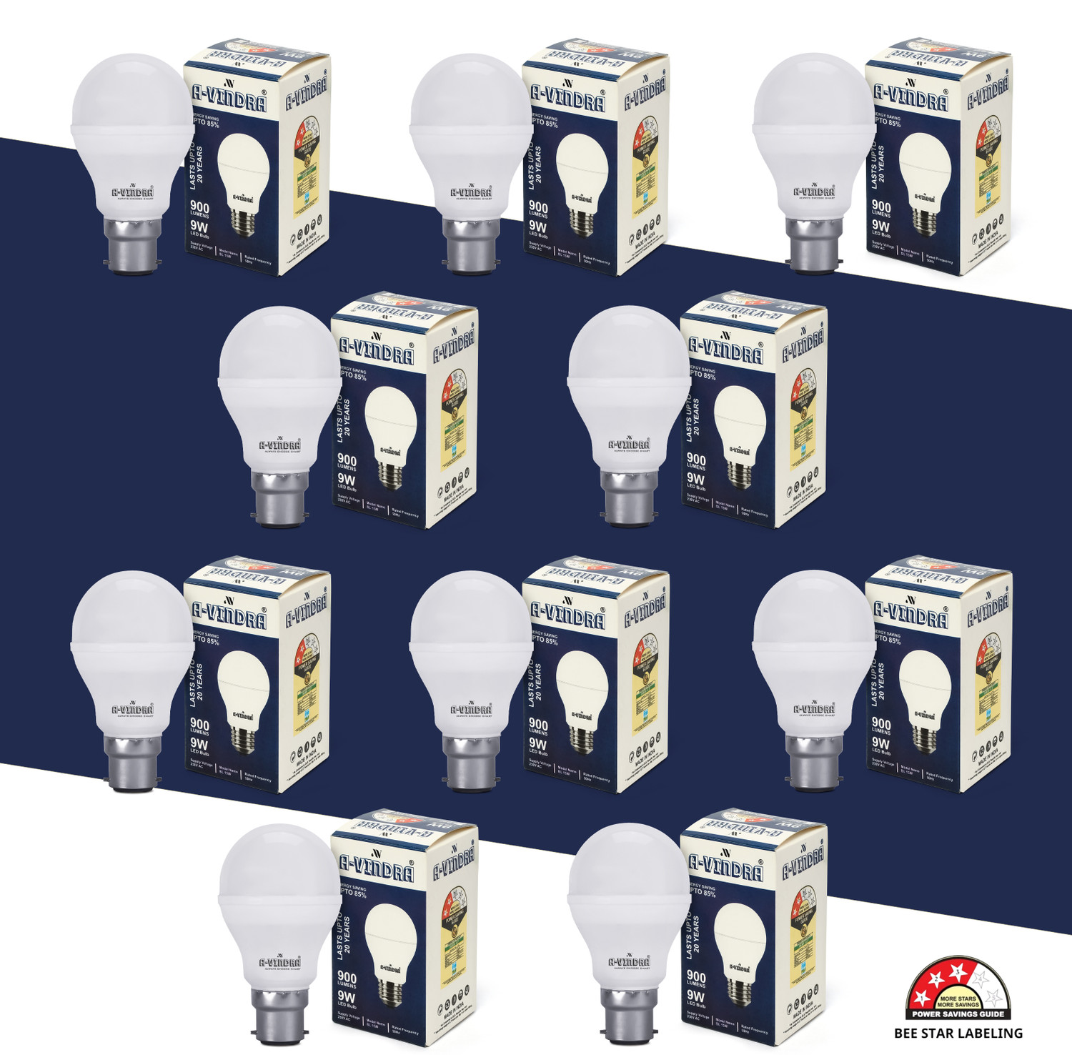 Image of Wipro 5 W Basic Candle E14 LED Bulb (White, Pack of 8)