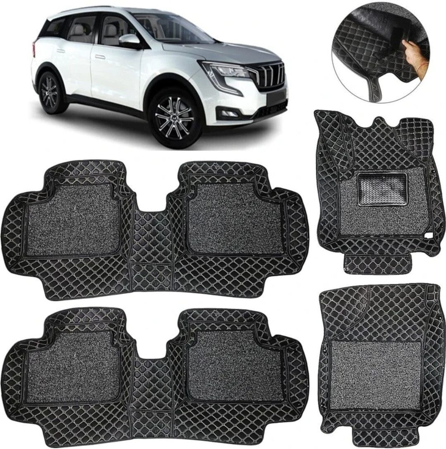 Image of Shopone Rubber Standard Mat For Universal For Car (Black)