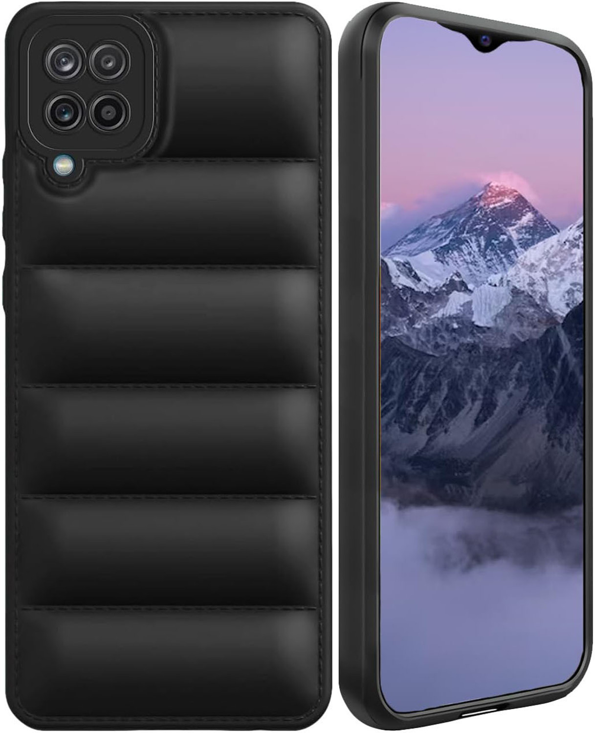 Image of AMEYAA Back Cover for Samsung Galaxy A22 4G, Samsung Galaxy M32 4G Premium TPU Silicone 360 Degree (Black, Shock Proof, Silicon, Pack of: 1)