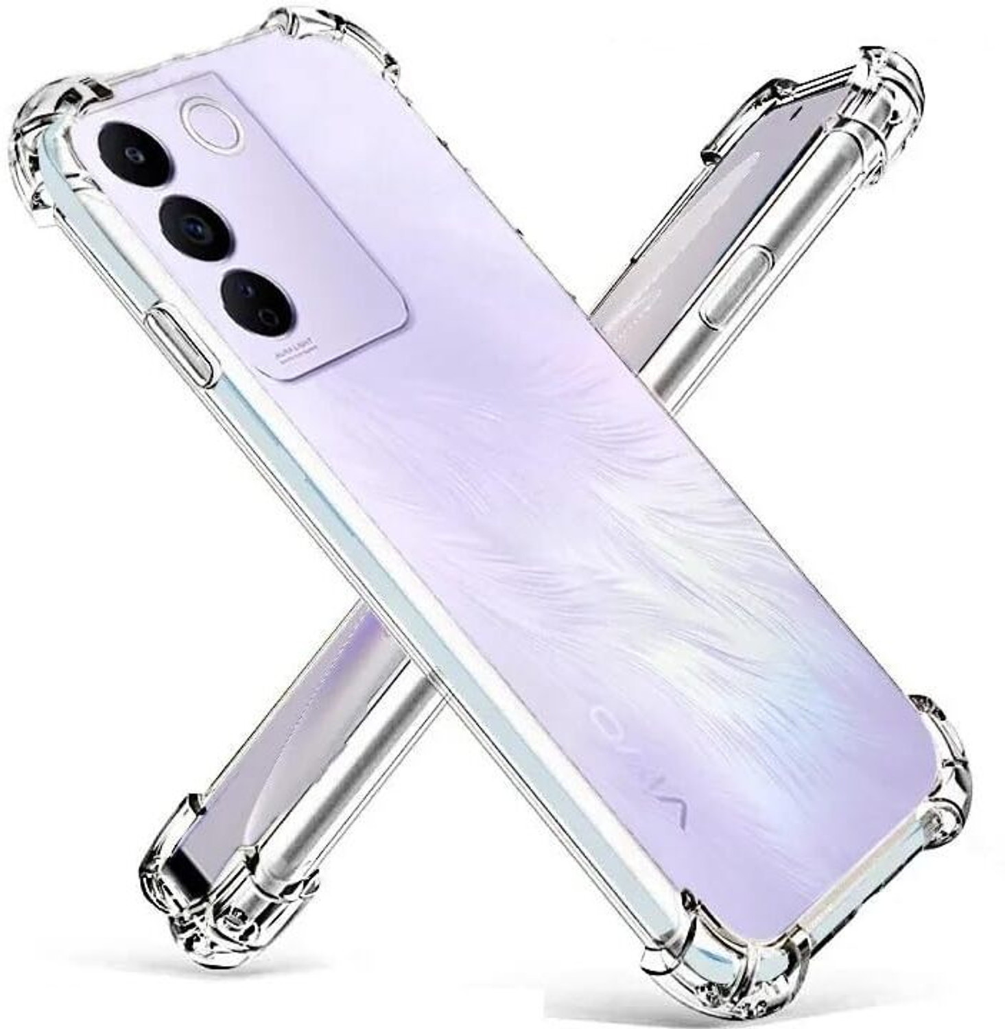 Image of Wellchoice Back Cover for vivo Y200e 5G (Transparent, Grip Case, Rubber, Pack of: 1)