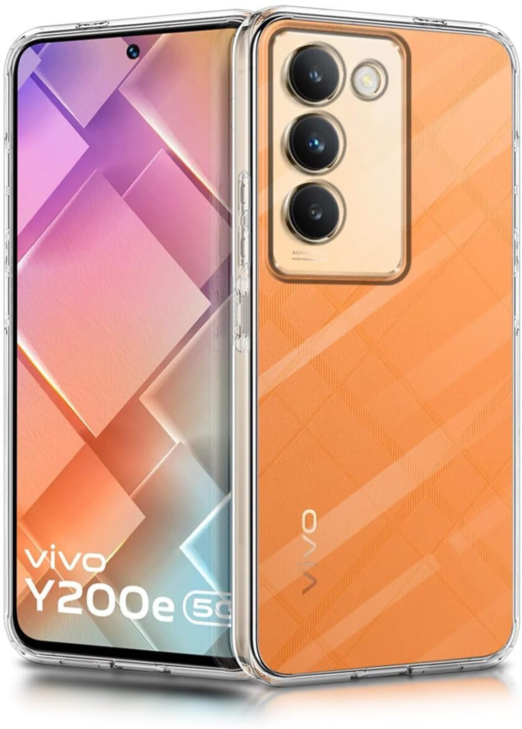 Image of Wellchoice Back Cover for vivo Y200e 5G (Transparent, Grip Case, Rubber, Pack of: 1)