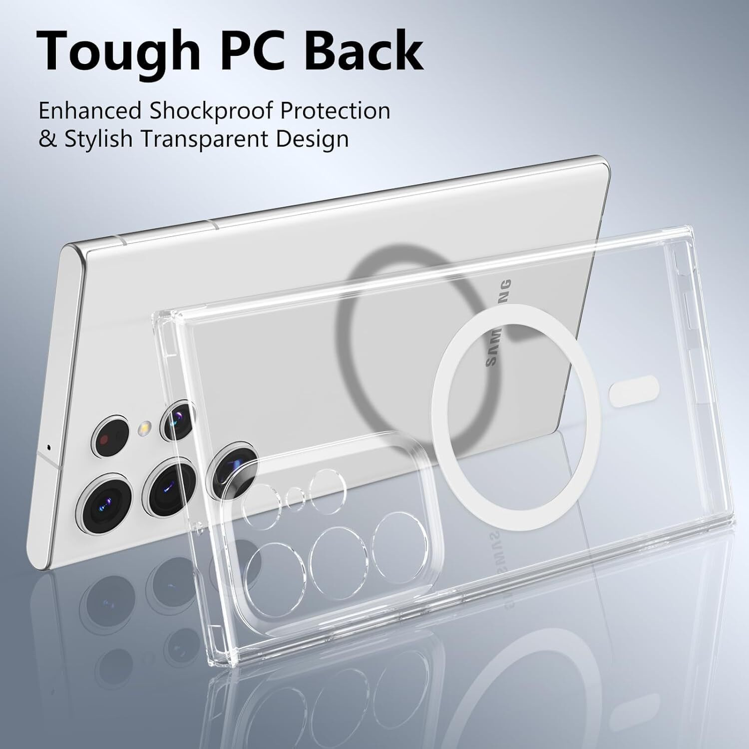 Image of REALKING Back Cover for samsung galaxy s23 ultra (Transparent, Camera Bump Protector, Silicon, Pack of: 1)