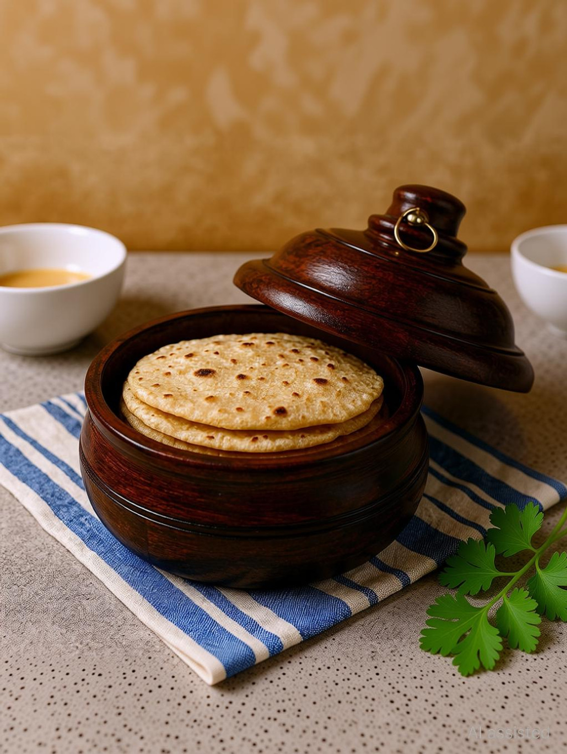 Image of DAVIKSDECOR Wooden Casserole for Roti /Chapati Serve Casserole (3750 ml)