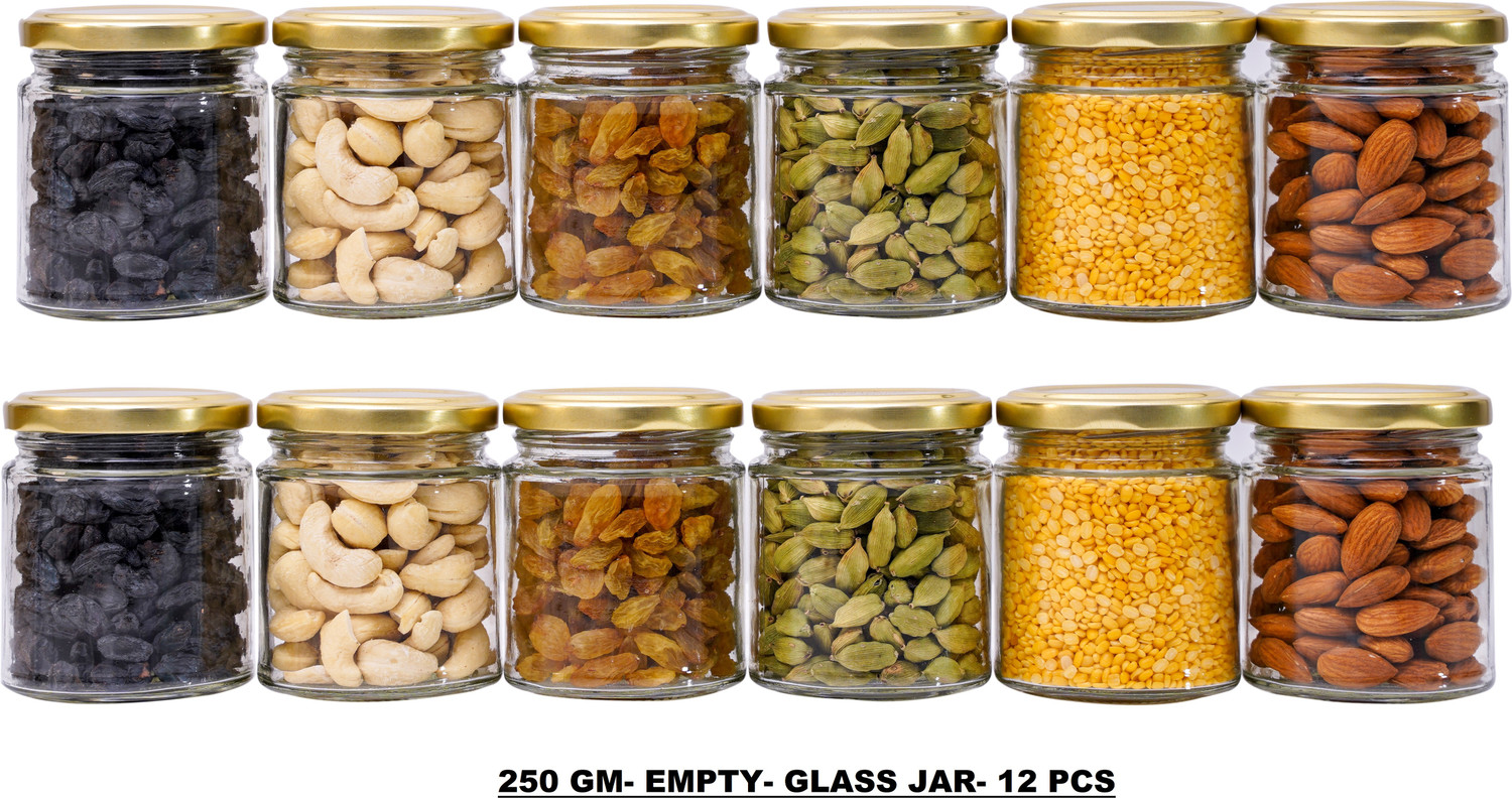 Image of PANEL'S Glass Tea Coffee & Sugar Container - 450 ml (Pack of 4, Clear)
