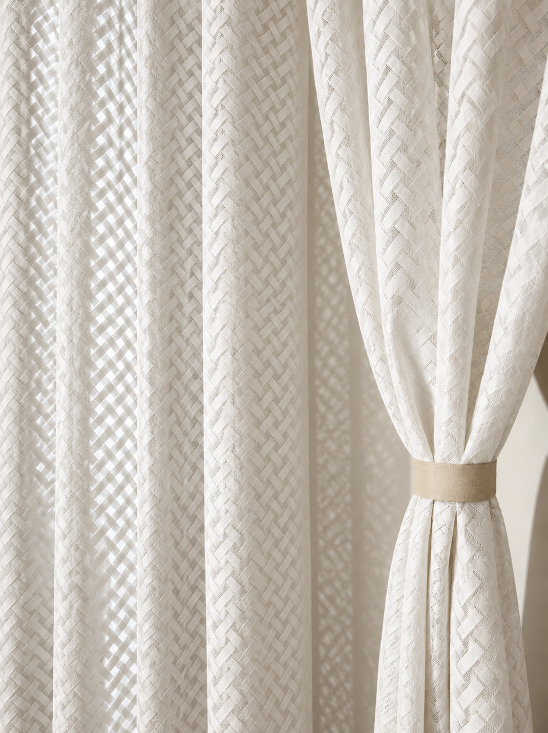 Image of Rashee Creations 242 cm (8 ft) Shower Polyester Semi Transparent Curtain (Pack Of 2) (Brown, Solid)