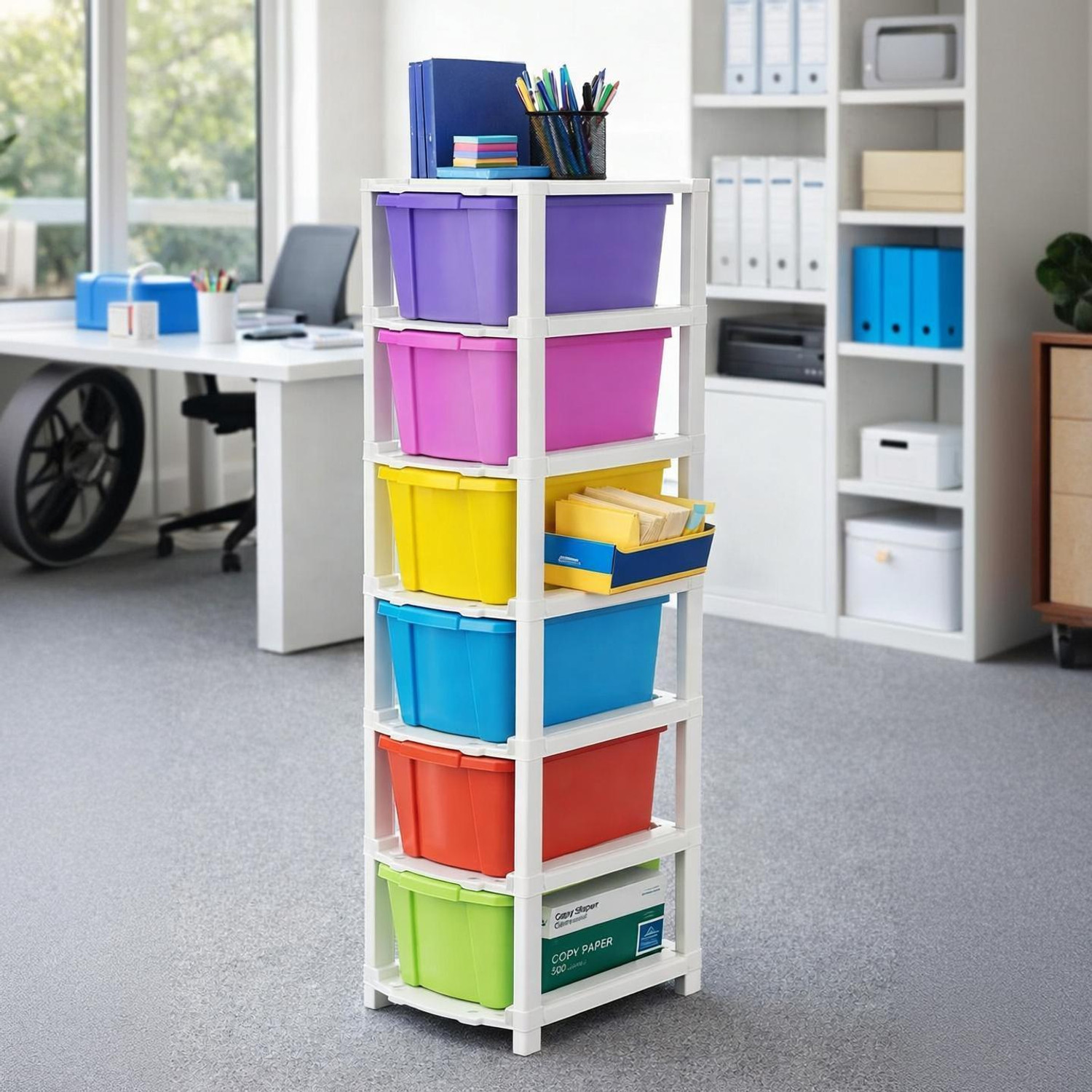 Flipkart.com | AK10ZONE 6 Compartments Plastic Floor Mount - Floor Mount