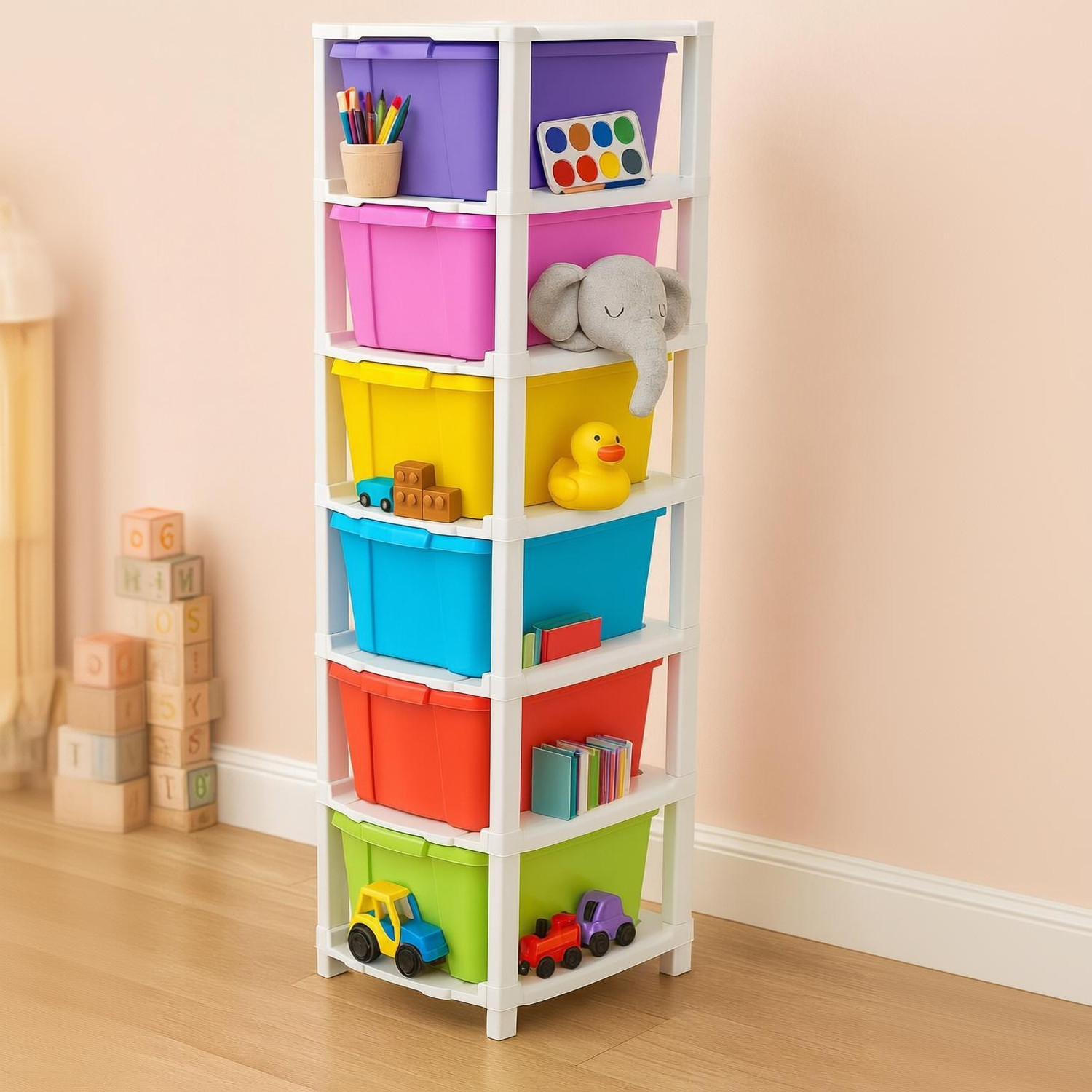 Flipkart.com | AK10ZONE 6 Compartments Plastic Modular Drawer - Modular Drawer
