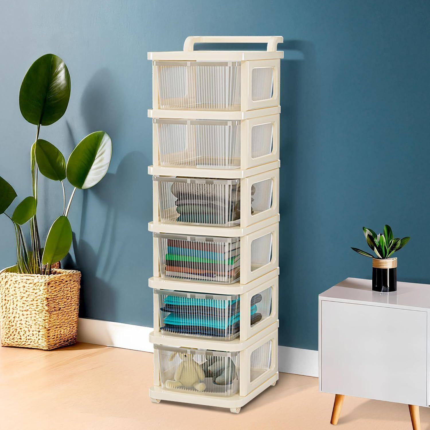 Image of VM BOND Multi-Purpose Plastic Storage Organizer 3-Tier Rack with Wheel Bathroom & Office Plastic Kitchen Trolley (DIY(Do-It-Yourself))