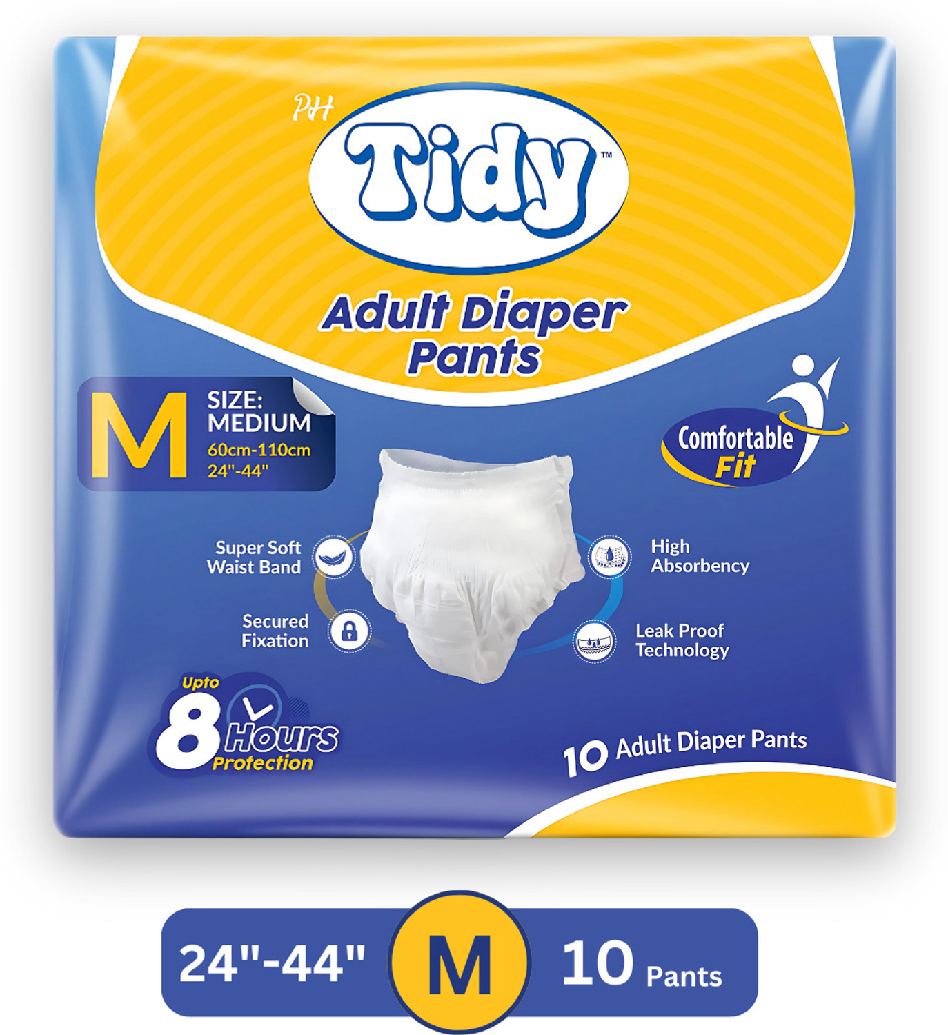 Image of Dr pedical Imported Adult Diaper for Women and Men, 24 Hours Protection, 80-120 Cm, 8 Pcs Adult Diapers - M