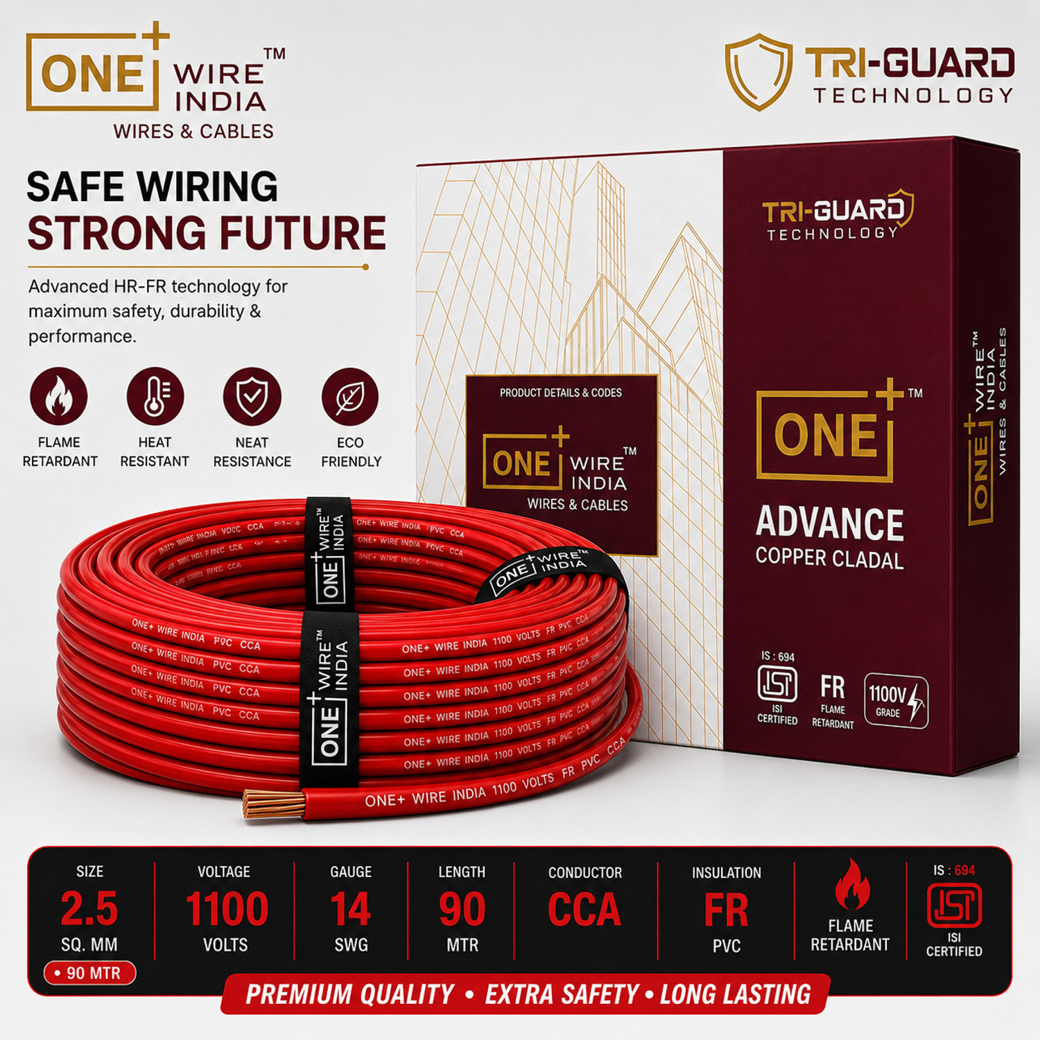 Image of Cordnet PVC 4 sq /mm Multicolor 50 m Wire (Multicolor)