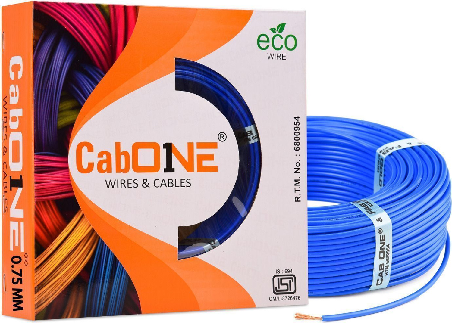 Image of BRBMF48G7VC7 CabOne Copper 0.75 sqmm 90 MTR FR PVC Multi Strand Electric House single Copper wire 0.75 sq /mm Blue 300 ft. Wire (Blue)