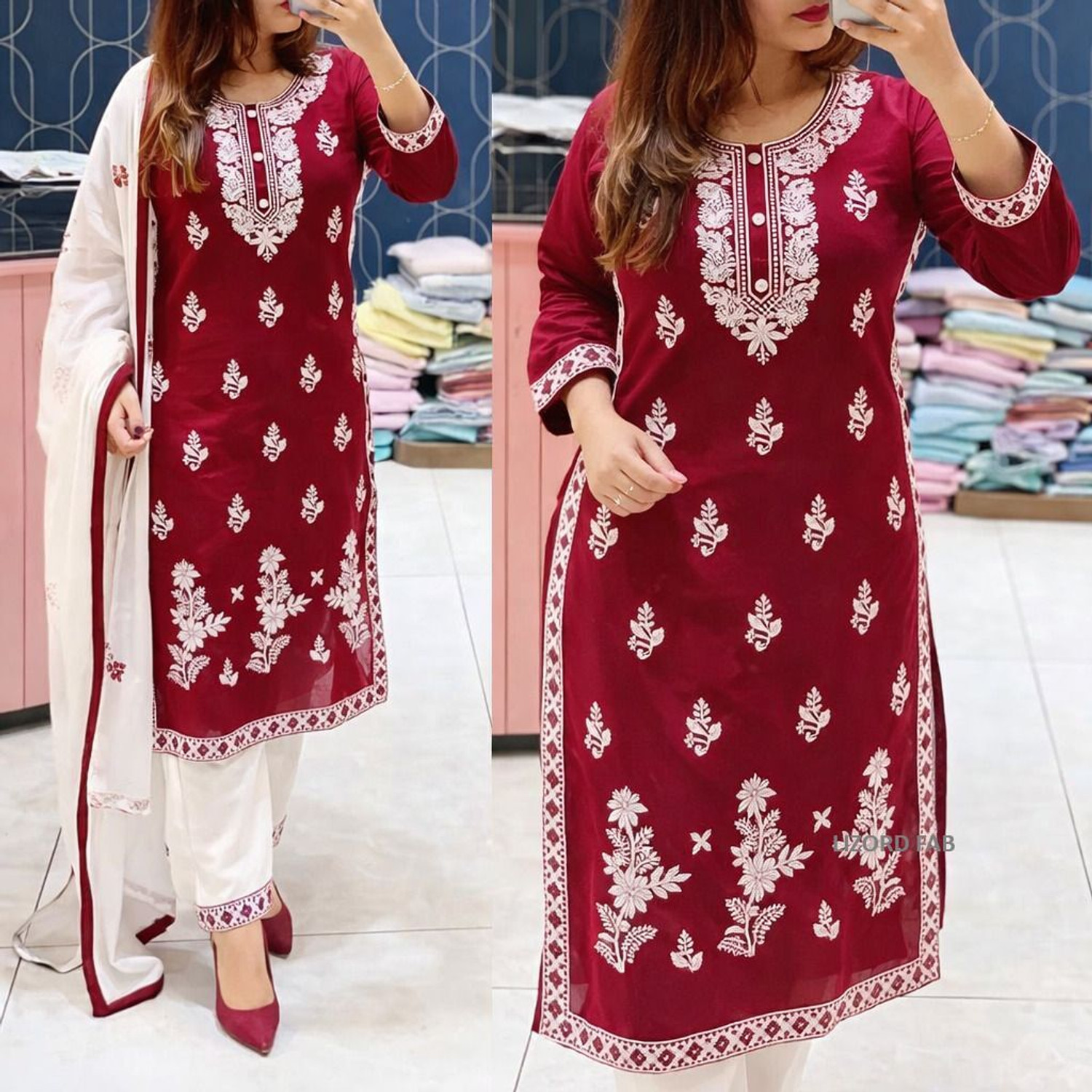 Mayeshafashion Women Cotton Rayon Kurta Set - Image 1