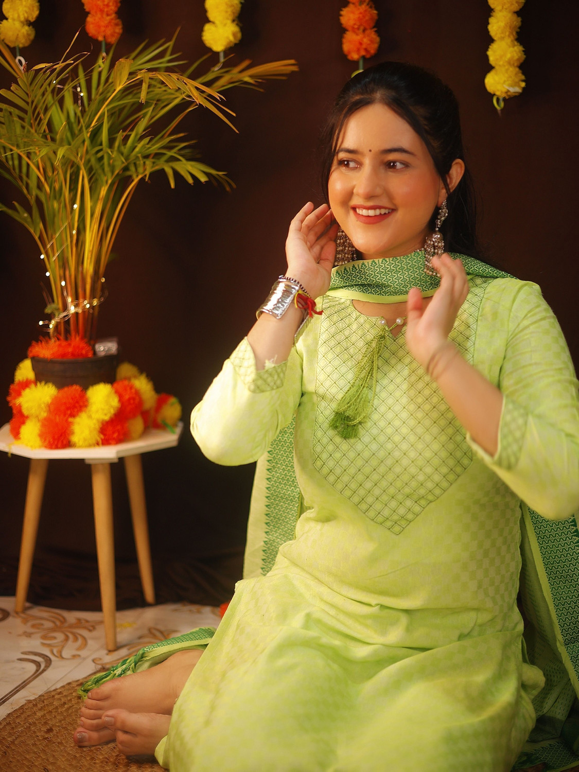 Image of NIKORA Women Viscose Rayon Kurta Dupatta Set