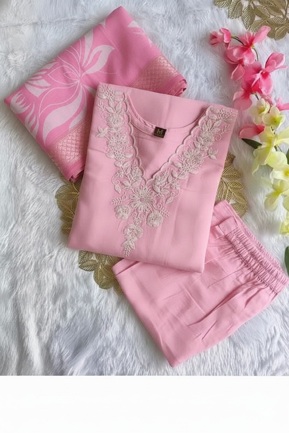 Image of Ankit Creations hetal Embroidered Anarkali Kurta, Bottom & Dupatta Set