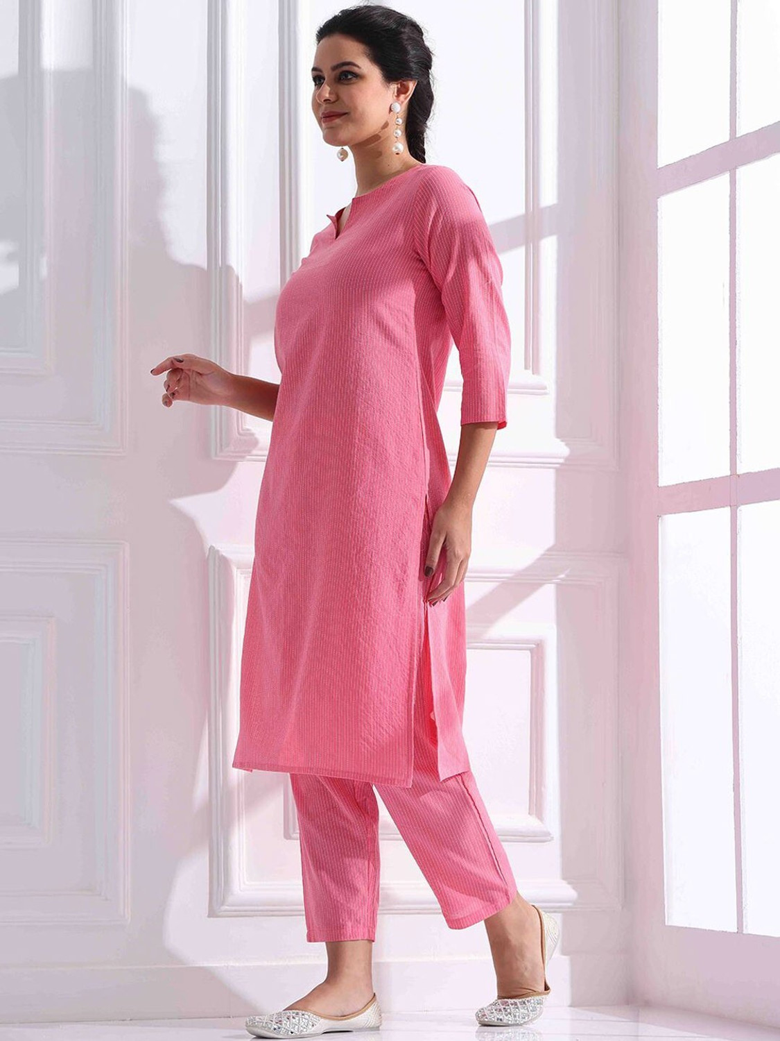 Image of FABZARI Women Viscose Rayon Kurta Pant Set