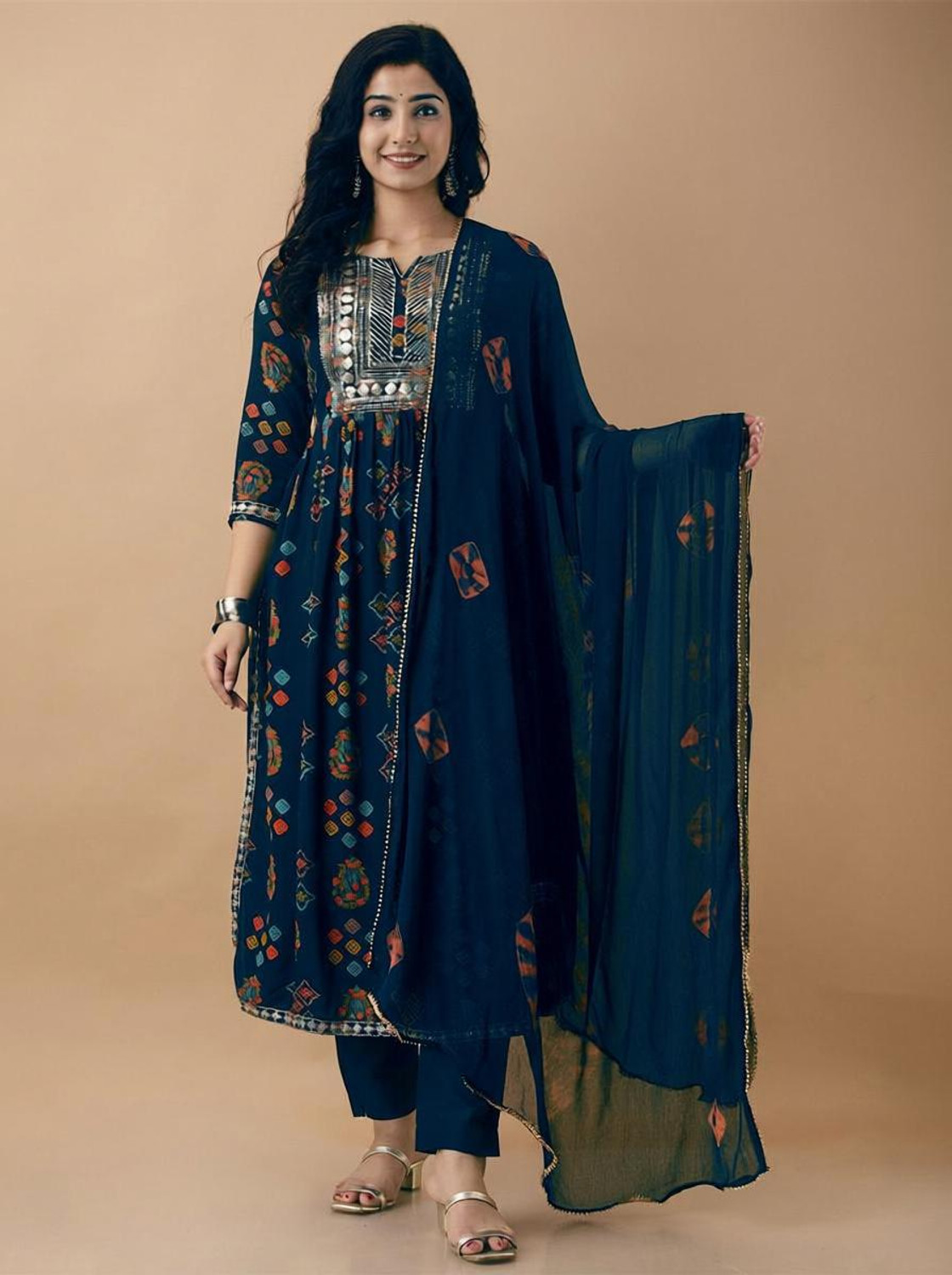 Ewedoos Women Viscose Rayon Kurta Pant Dupatta Set - Image 1