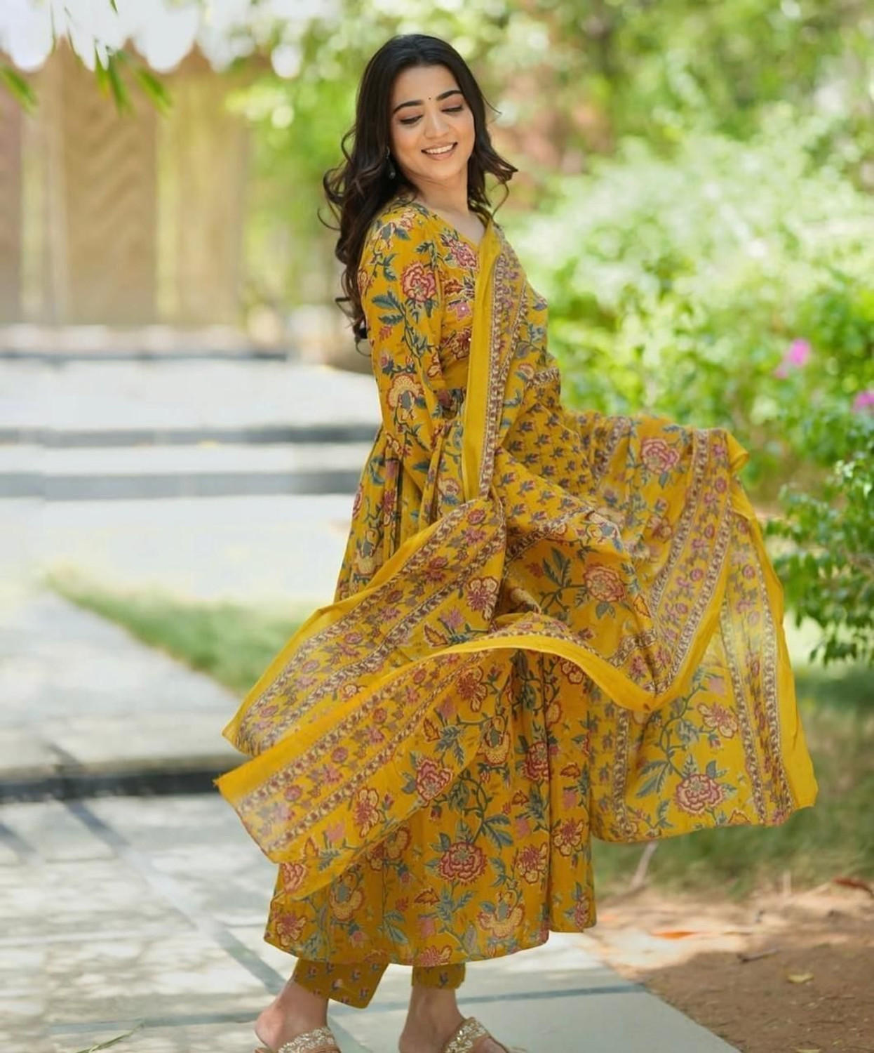 Image of Apparelia Women Viscose Rayon Kurta Pant Dupatta Set