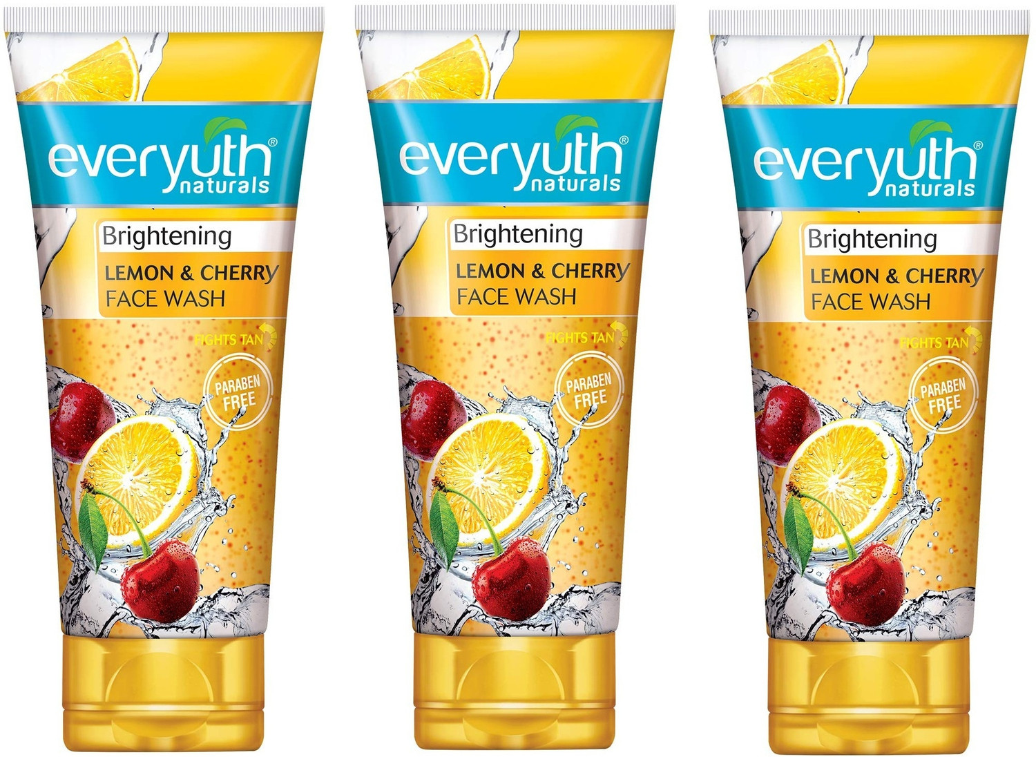 Image of Everyuth Naturals Brightening Lemon & Cherry 3x150ml Face Wash (450 ml)
