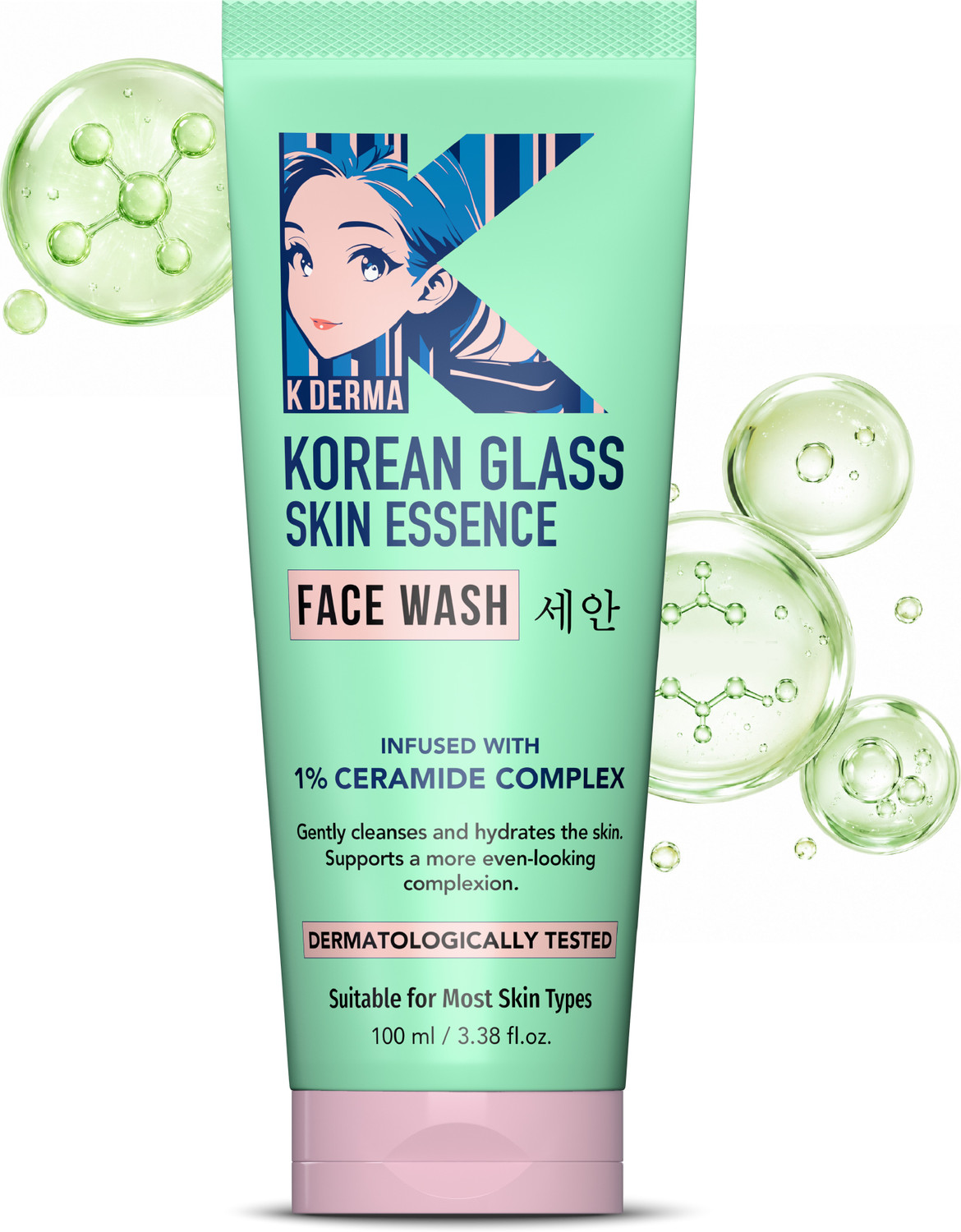 Dr.Rashel Korean Face Wash with Ceramide & Rice Water, 100ml - Image 1