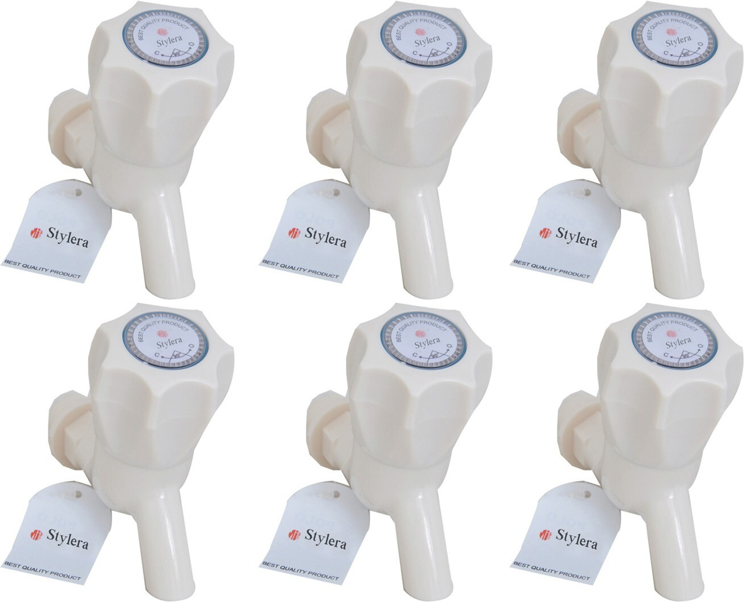 Image of Bromo Pvc Sink taps for kitchen PACK OF 2 sink cock pvc , pvc tap Kitchen Mixer Faucet for Kitchen (wall mount , white) Kitchen Mixer Faucet (Wall Mount Installation Type)