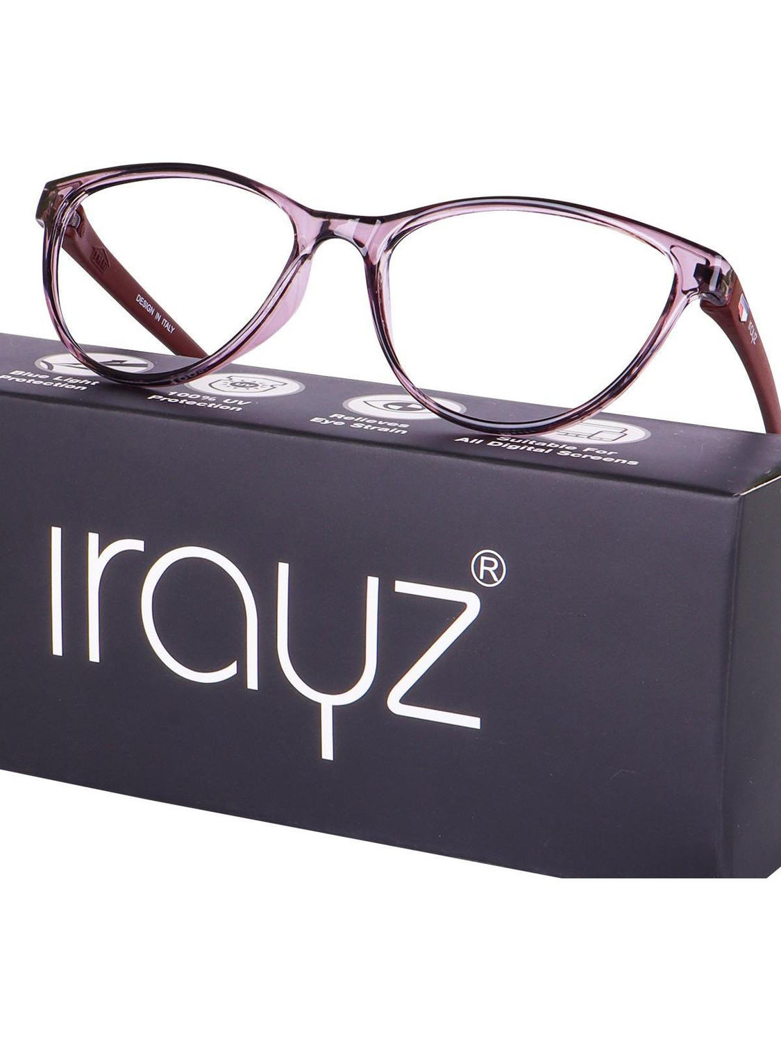 Irayz Cat-eyed Blue Cut Computer Glasses for Women (51mm, Blue) - Image 1