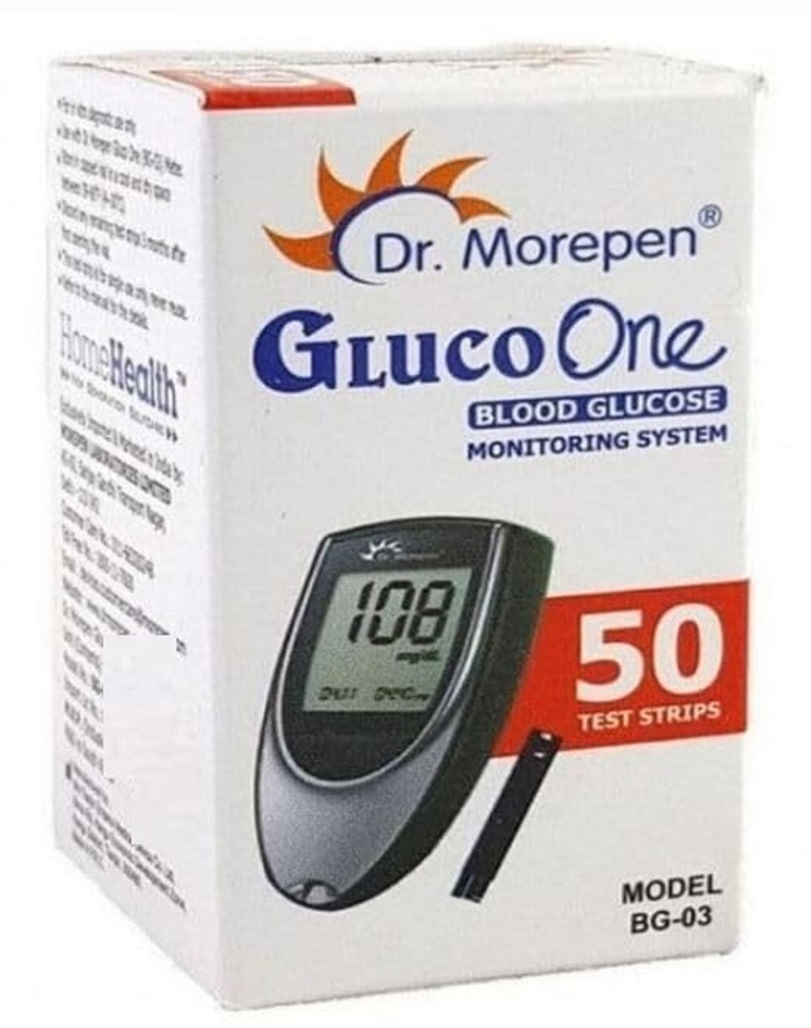 Dr. Morepen BG 03 50 Glucometer Strips - Image 1