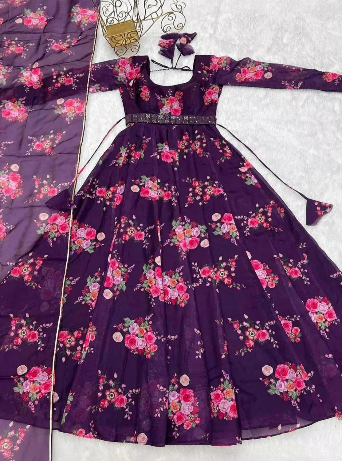 Image of Nikhat Solid Viscose Rayon Stitched Anarkali Gown (Black)