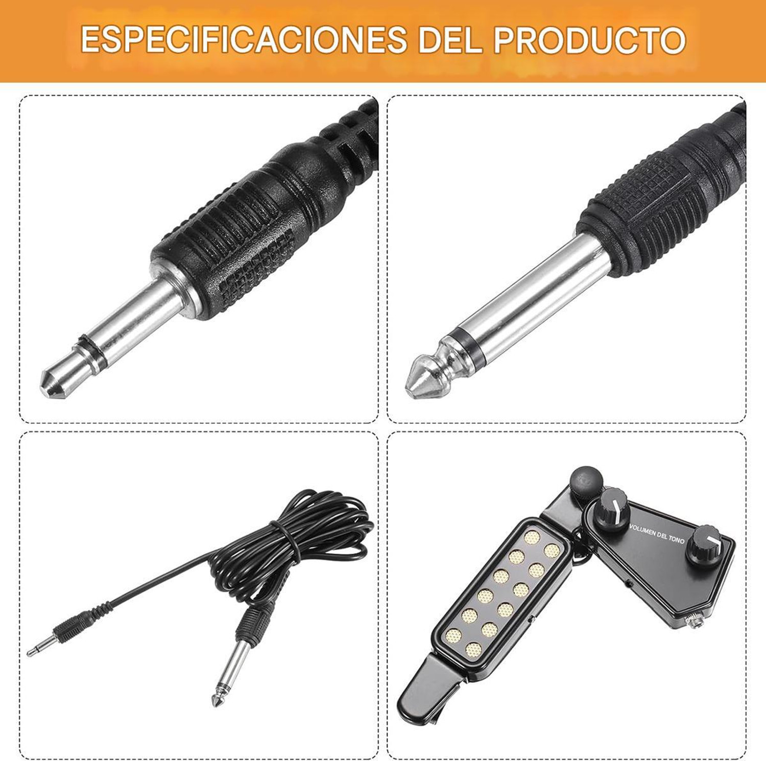 Image of Verilux Acoustic Guitar Pickup 12 Pole Clip On Acoustic Pickup Plug and Play Guitar String (6 Strings)