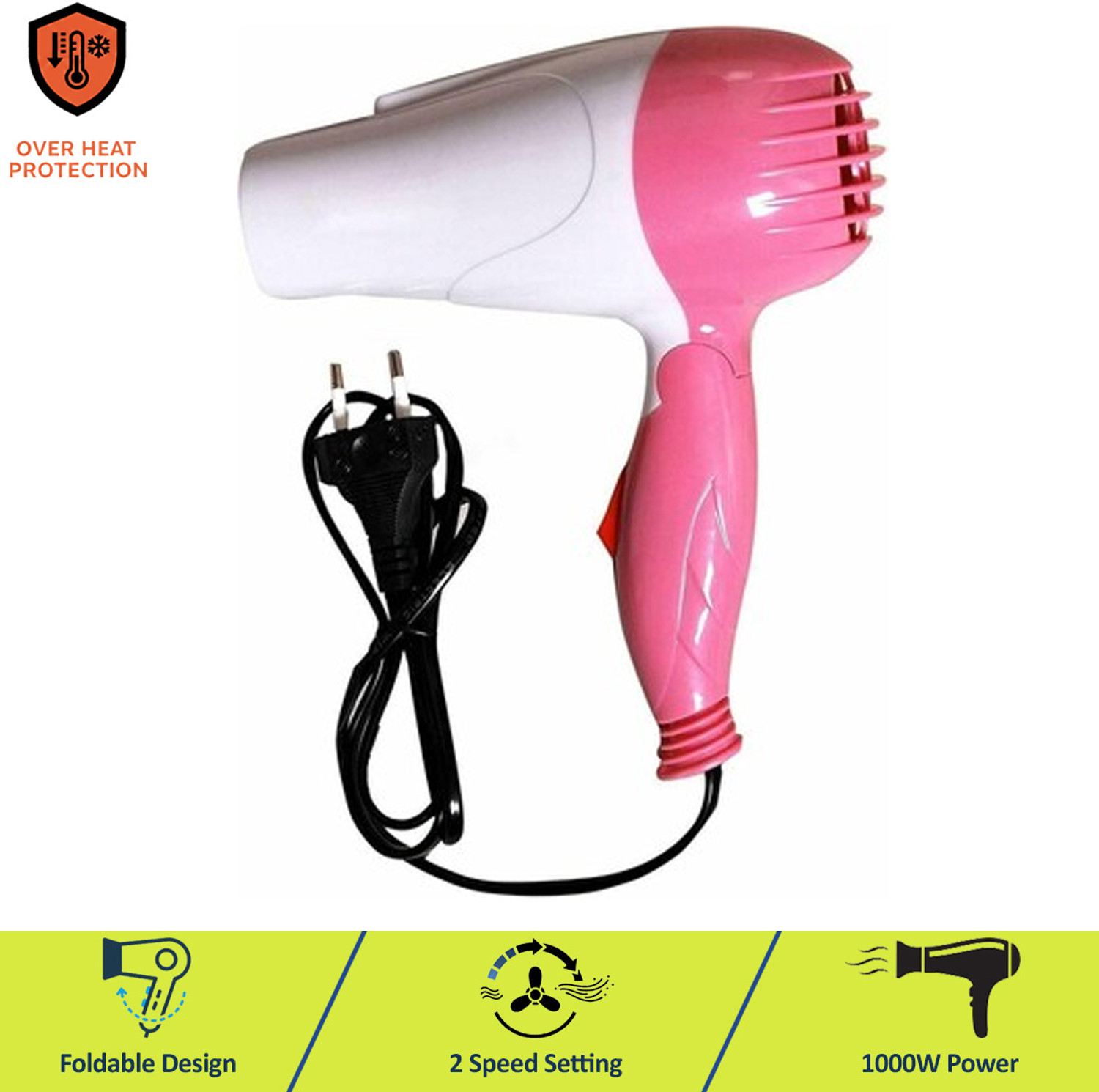 Coverbrown Electric Foldable Hair Dryer With 2 Speed Control Hair Dryer Hair...