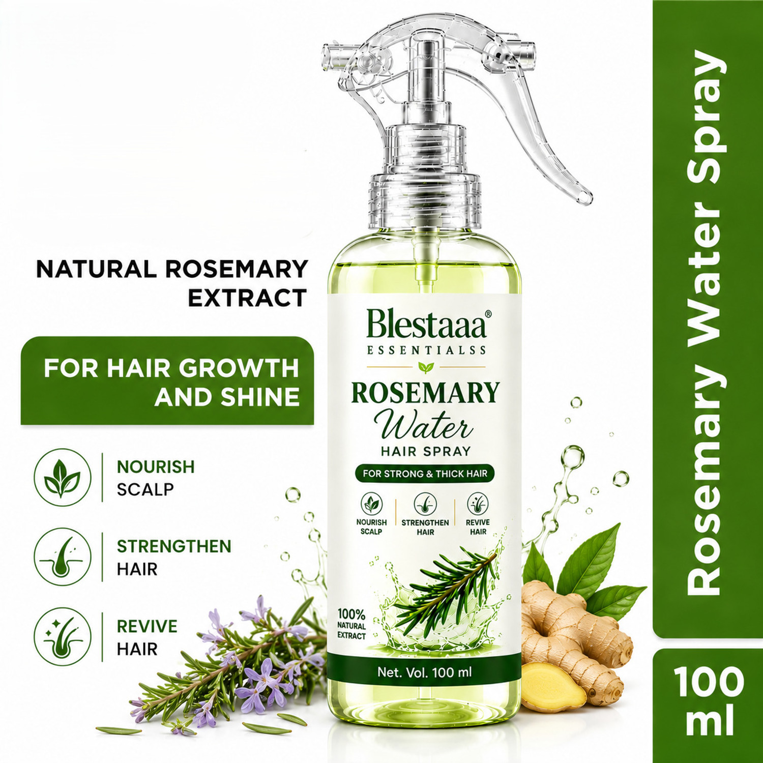 blestaaa essentialss Rosemary Water | Rosemary water for hair | Hair Spray for...