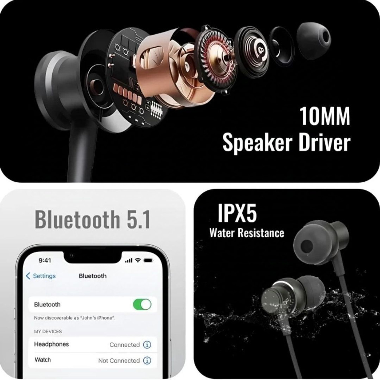 Image of QPG STORE Rokerz 235 Pro Wireless Bluetooth Neckband(BLSH.296 Bluetooth Gaming Headset (Black, In the Ear)