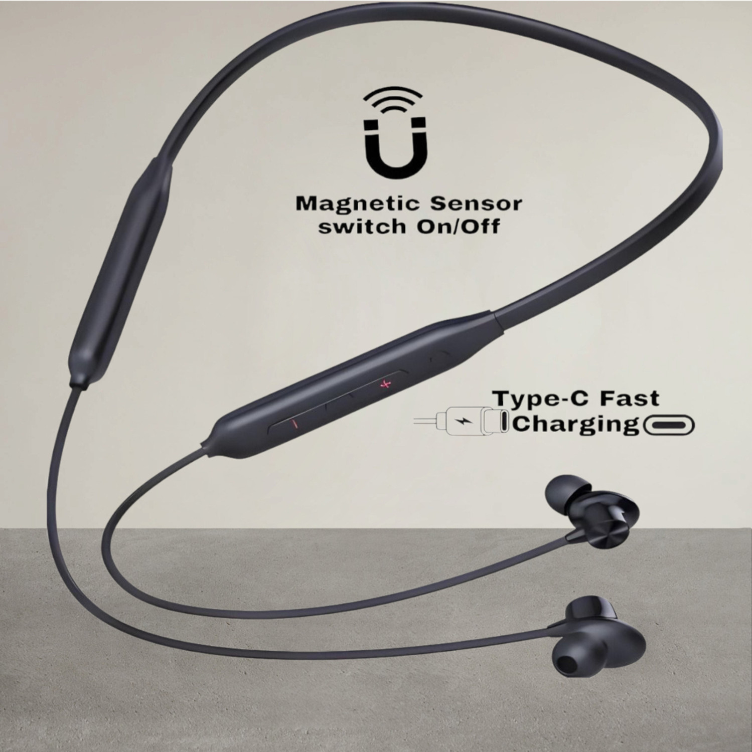 Image of house of common Earbuds Buds Air 6 Upto 40Hrs Playtime ANC, Sweatproof Design, HD Bass GG Bluetooth Headset (Black, True Wireless)
